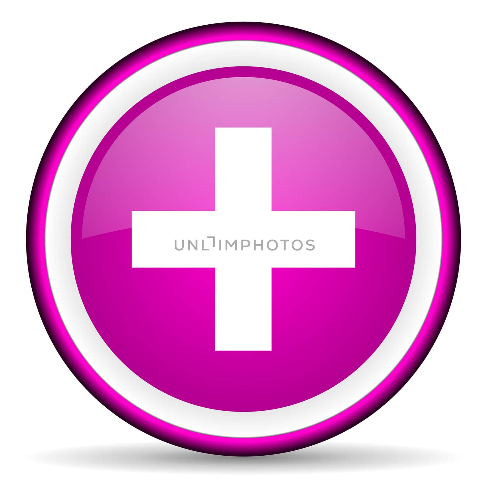 emergency violet glossy icon on white background