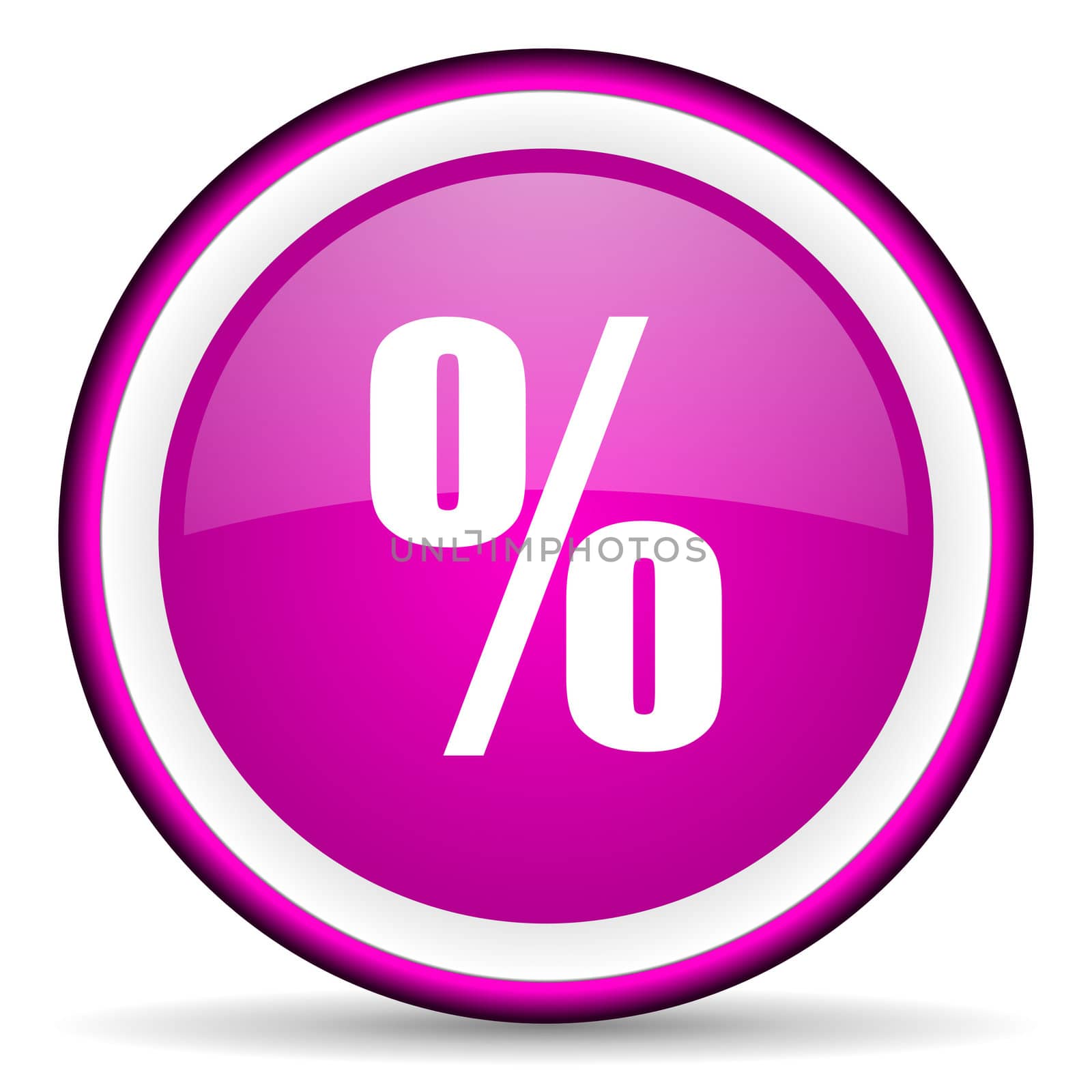 percent violet glossy icon on white background