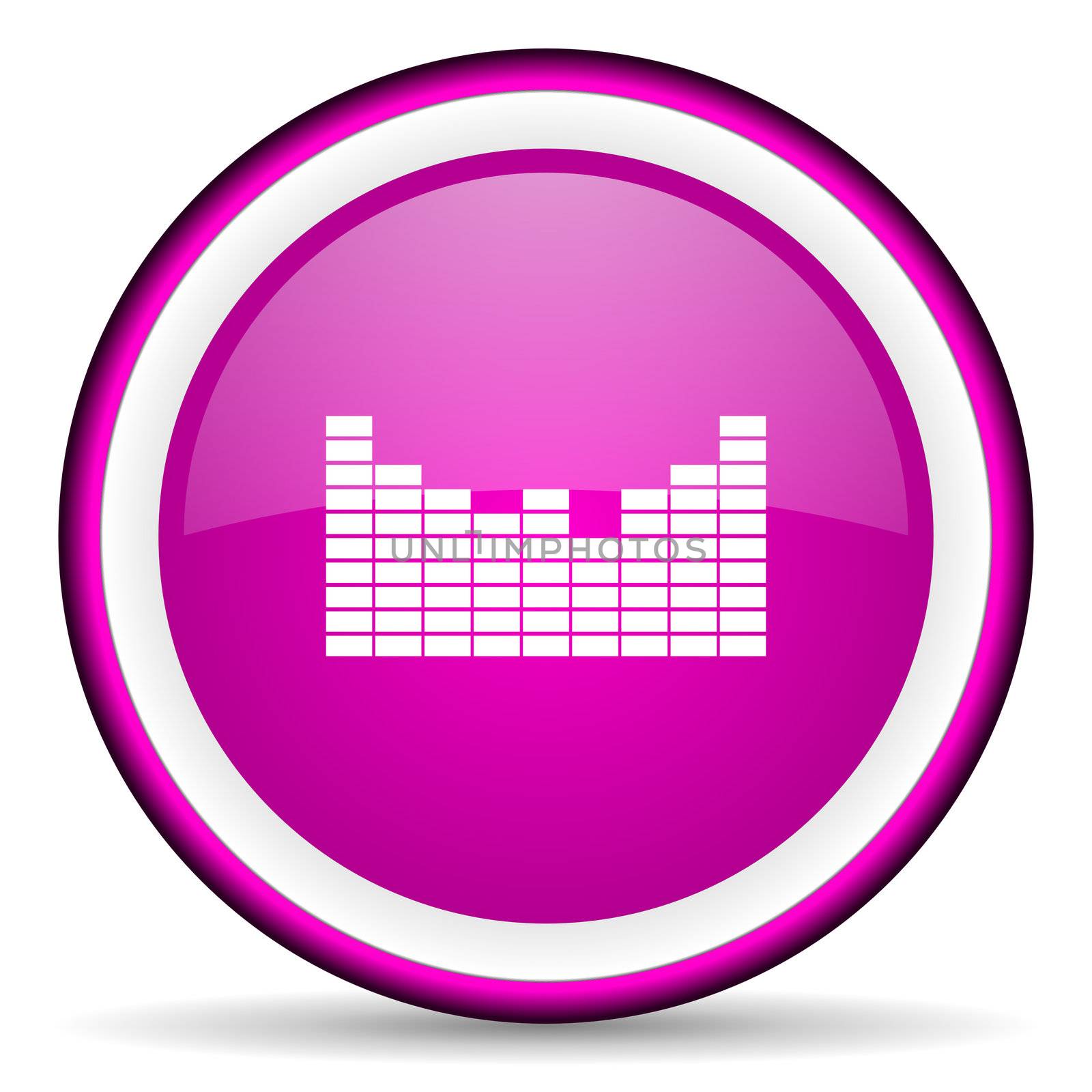 sound violet glossy icon on white background