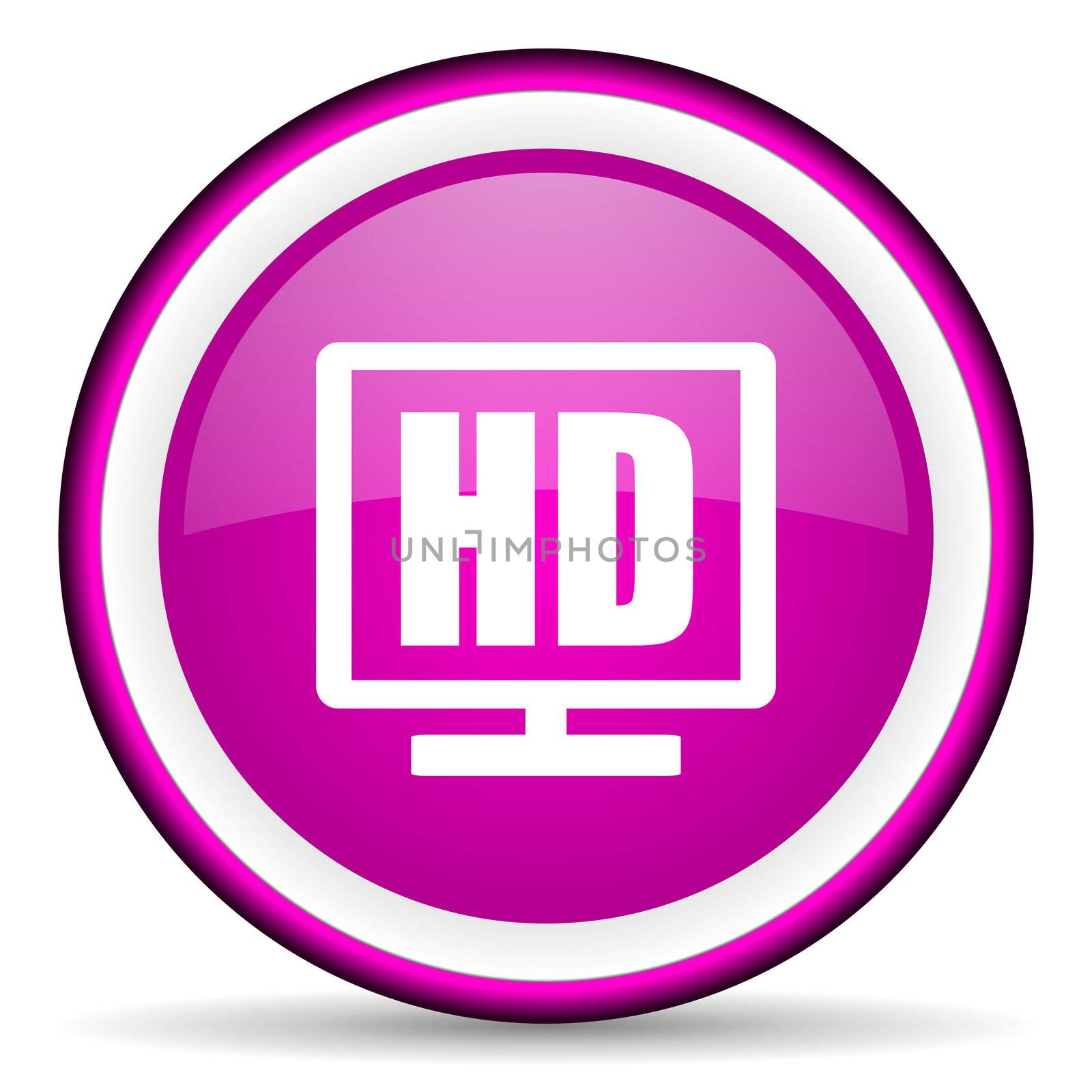 hd display violet glossy icon on white background