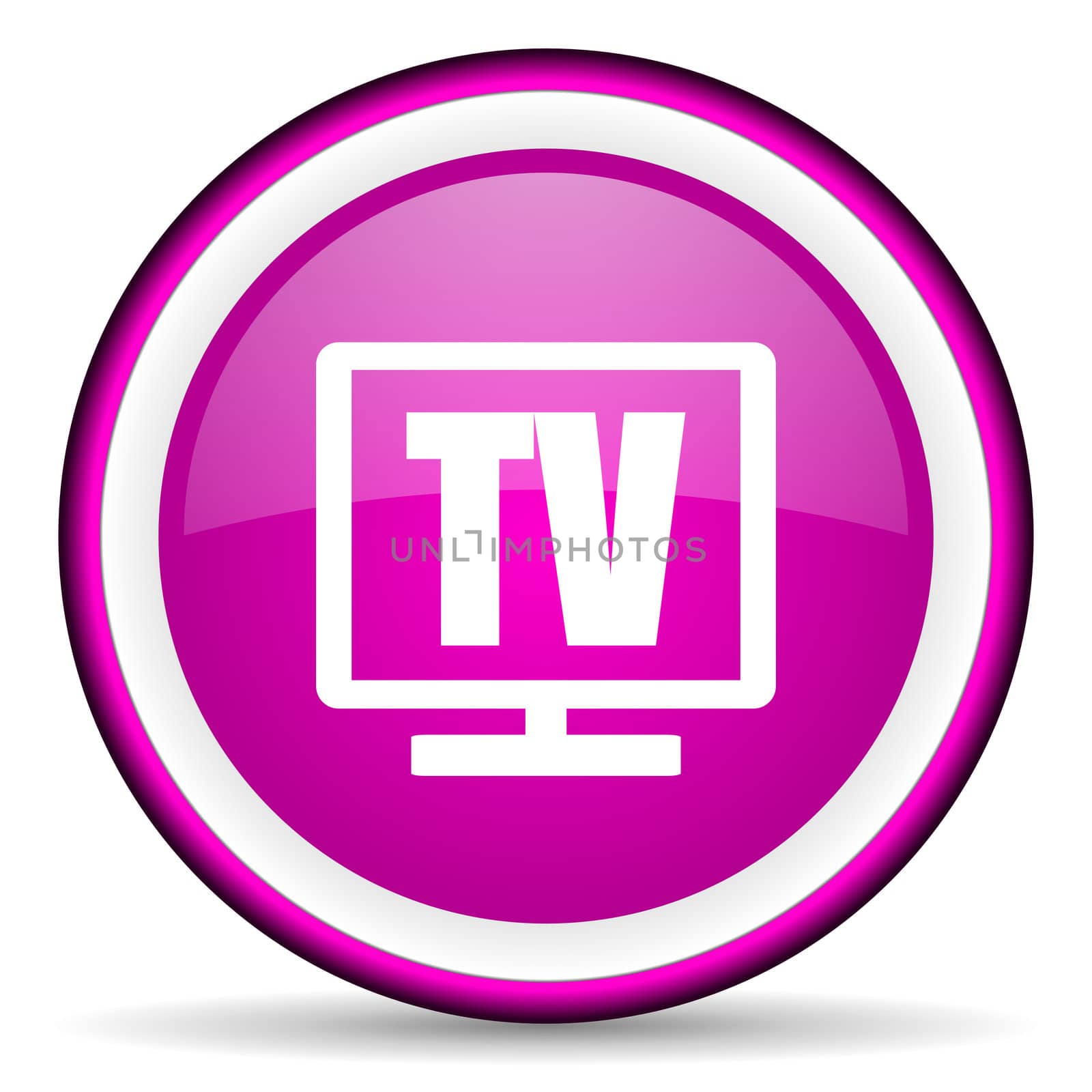 tv violet glossy icon on white background