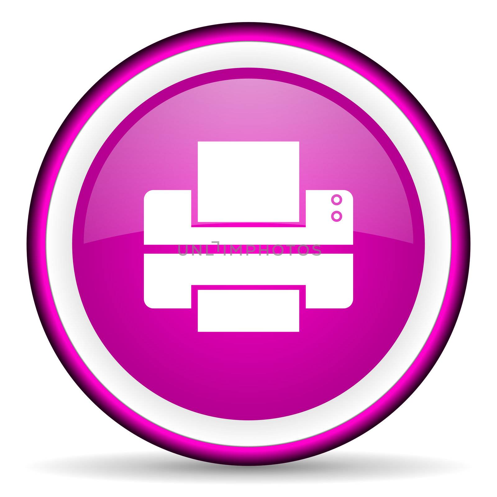 printer violet glossy icon on white background
