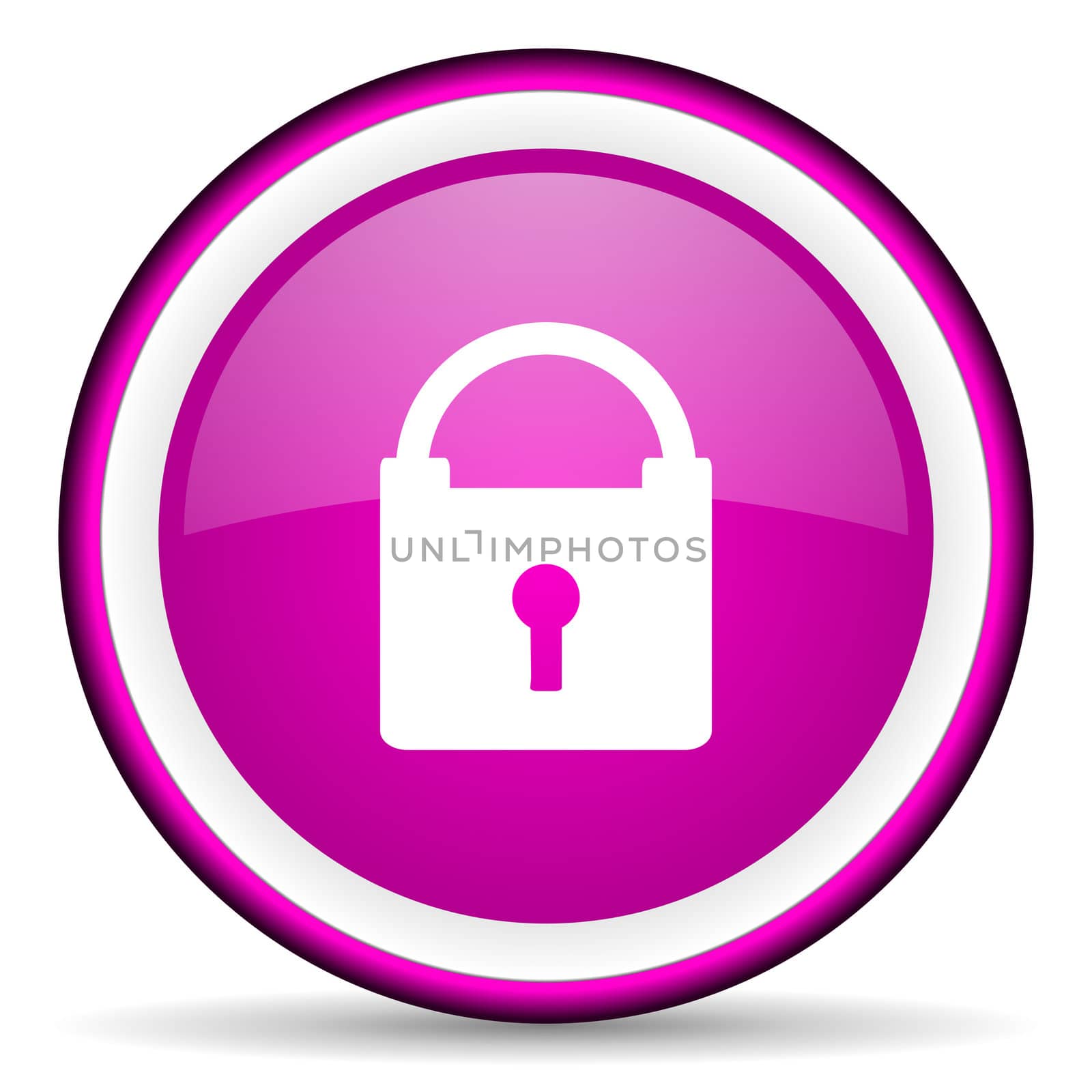 protect violet glossy icon on white background