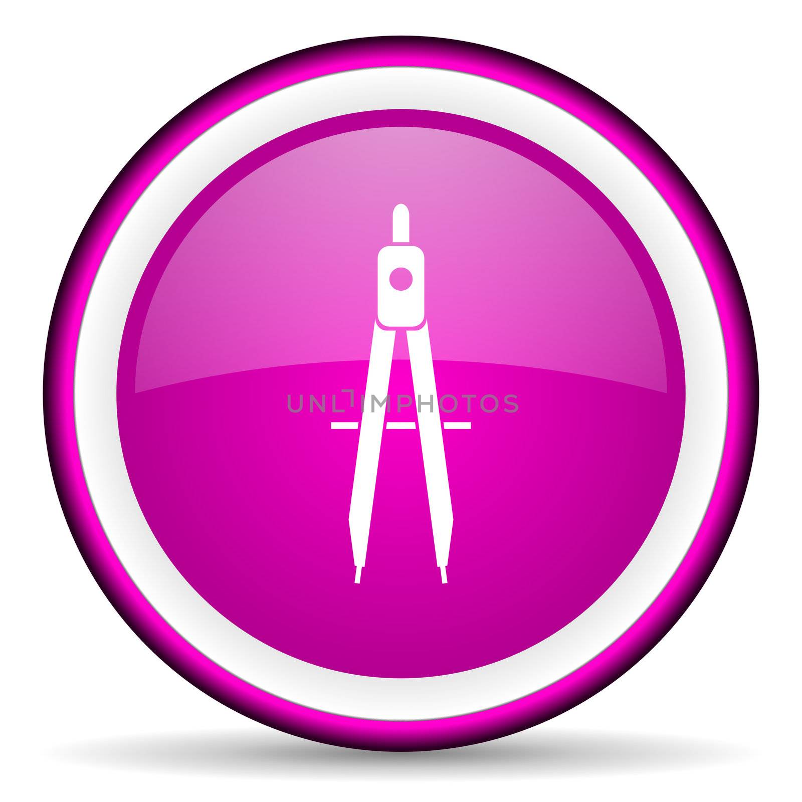 e-learning violet glossy icon on white background
