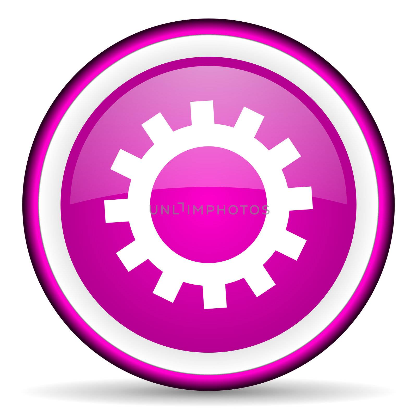 gears violet glossy icon on white background