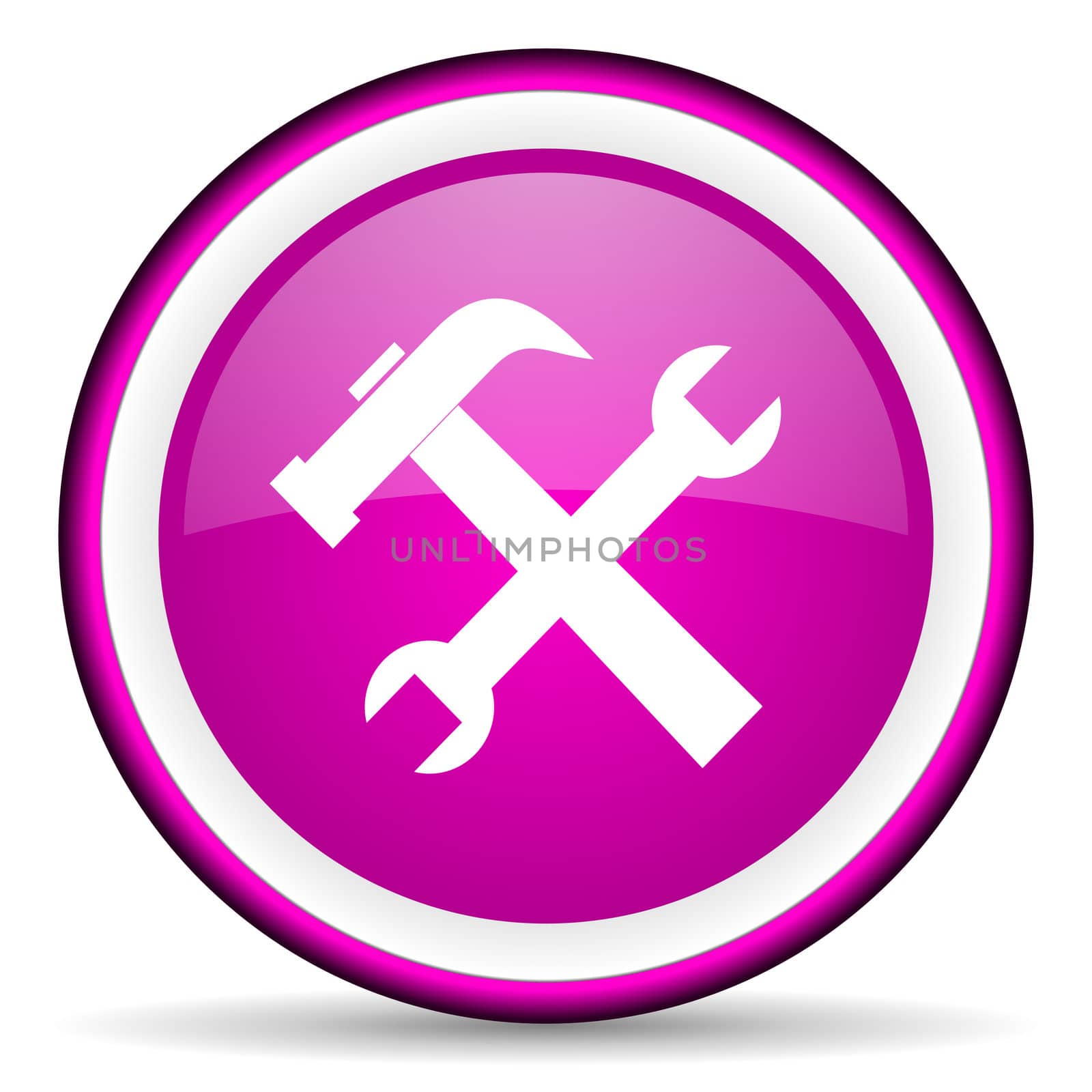tools violet glossy icon on white background