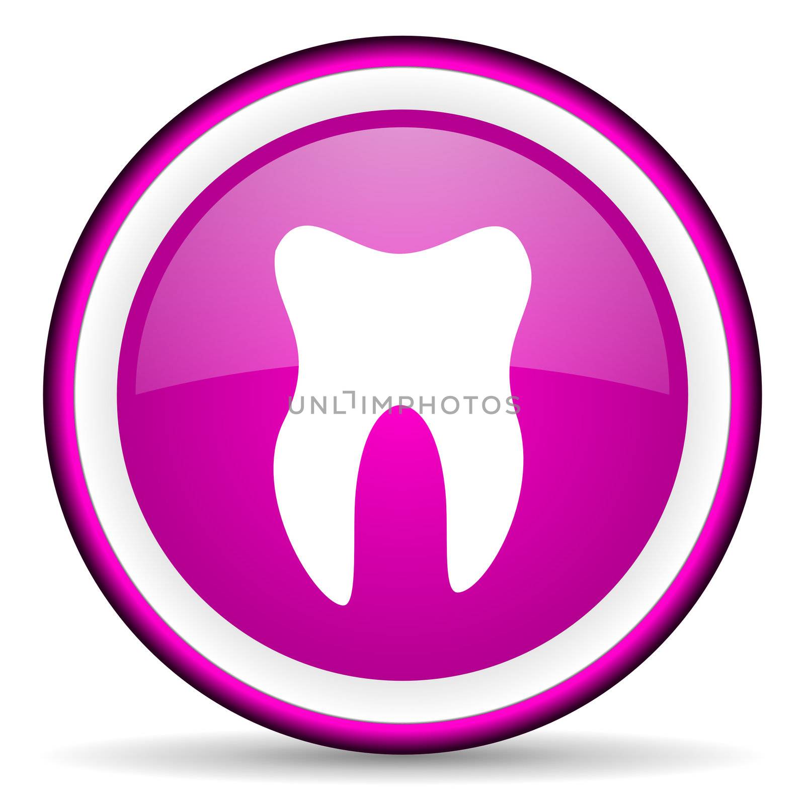 tooth violet glossy icon on white background