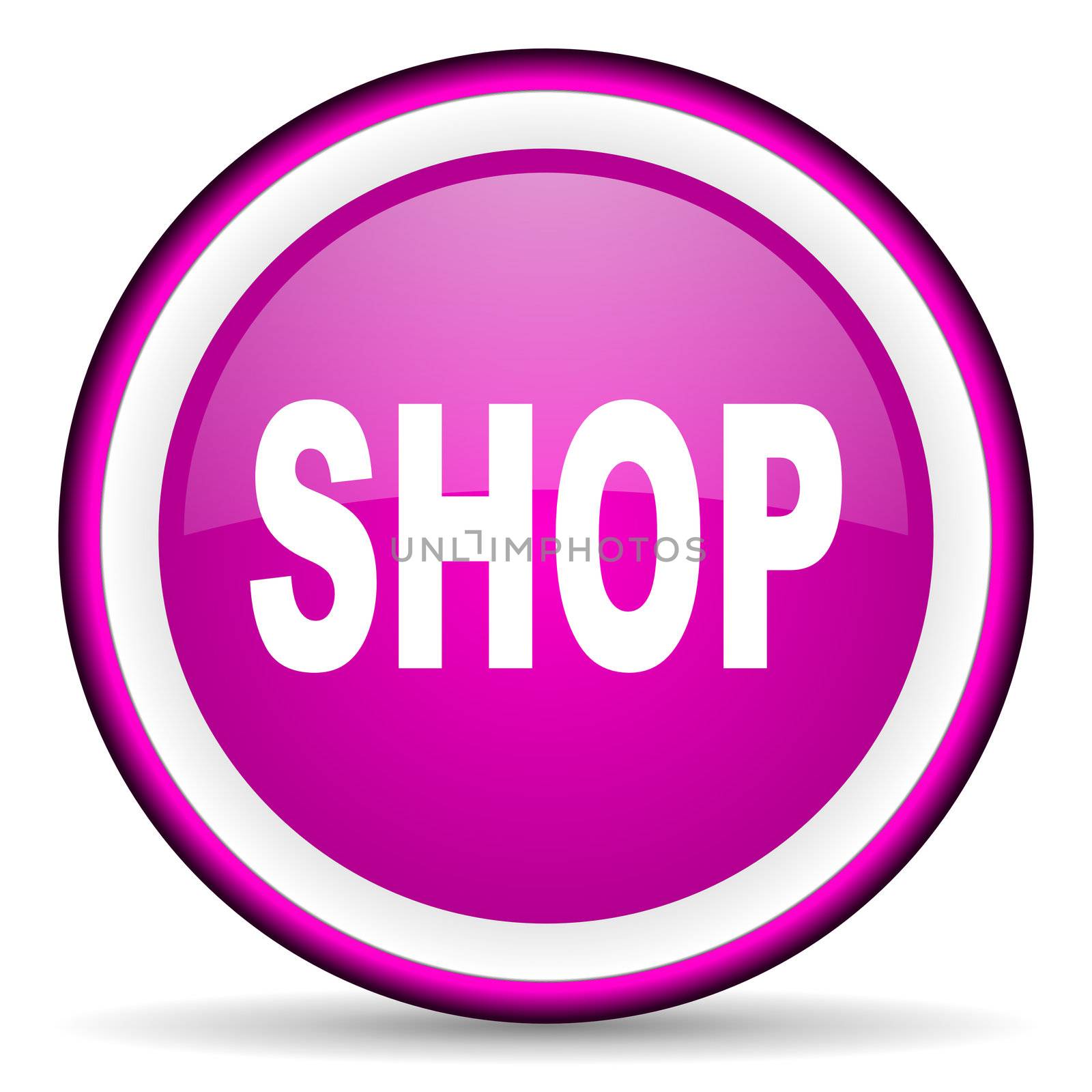 shop violet glossy icon on white background