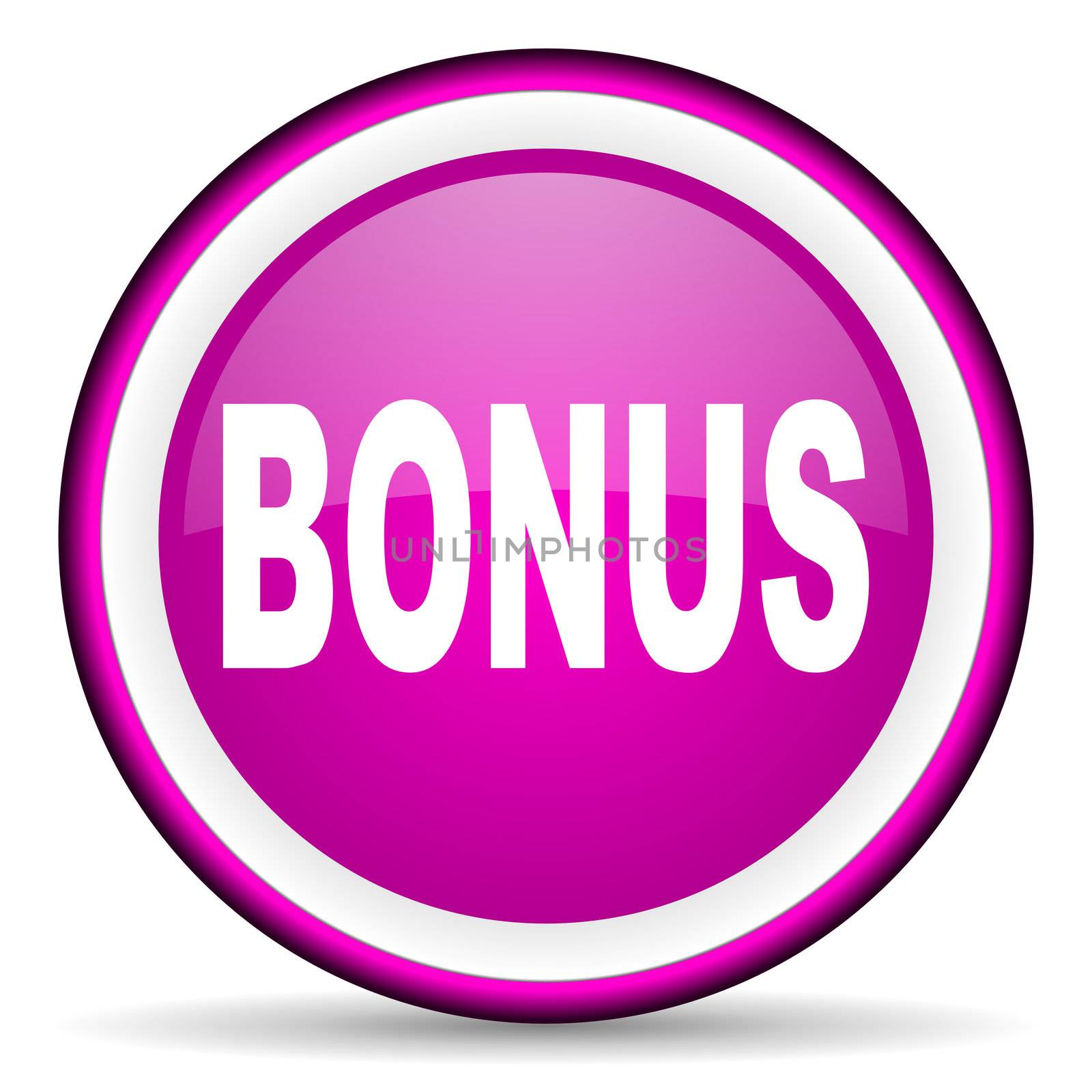 bonus violet glossy icon on white background