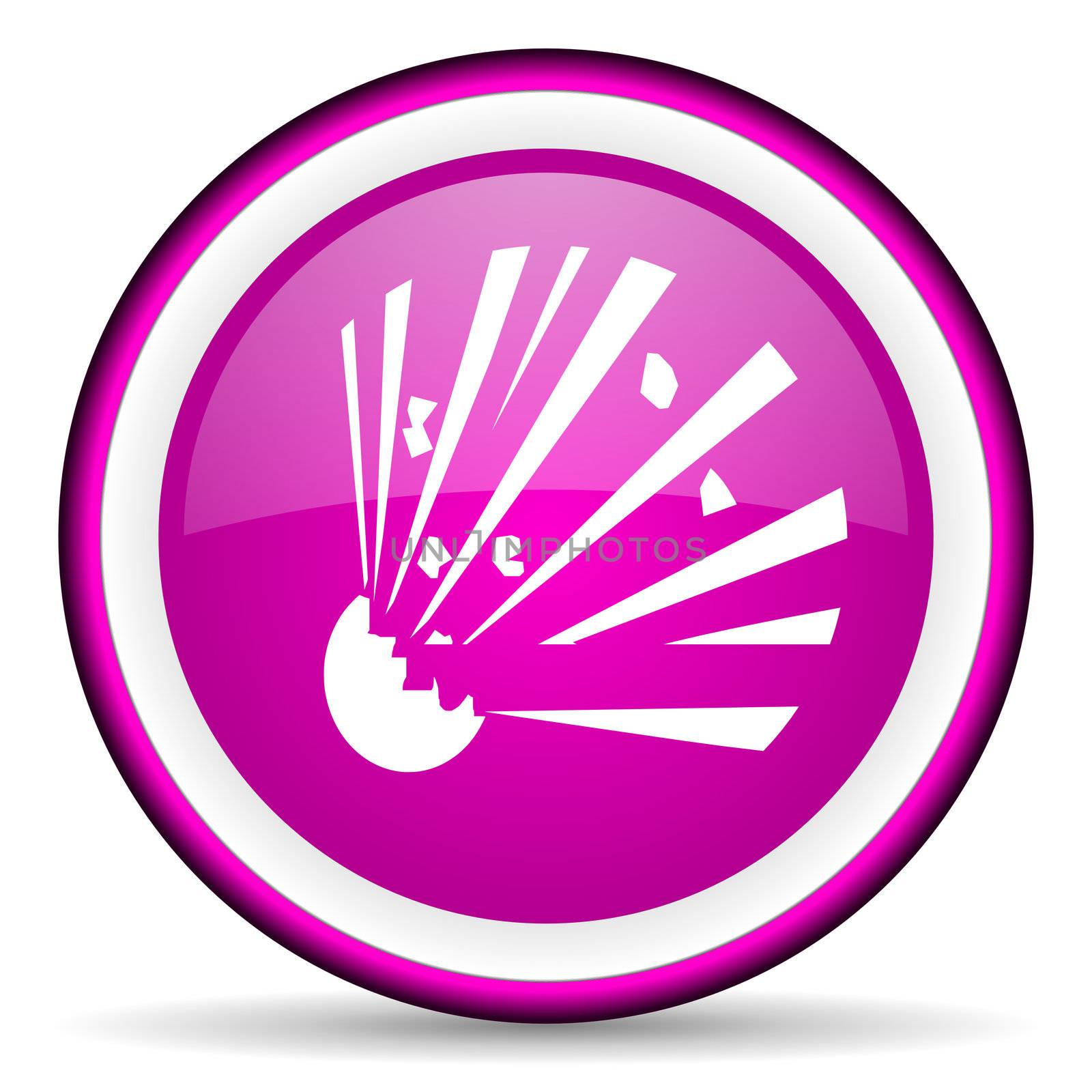 bomb violet glossy icon on white background