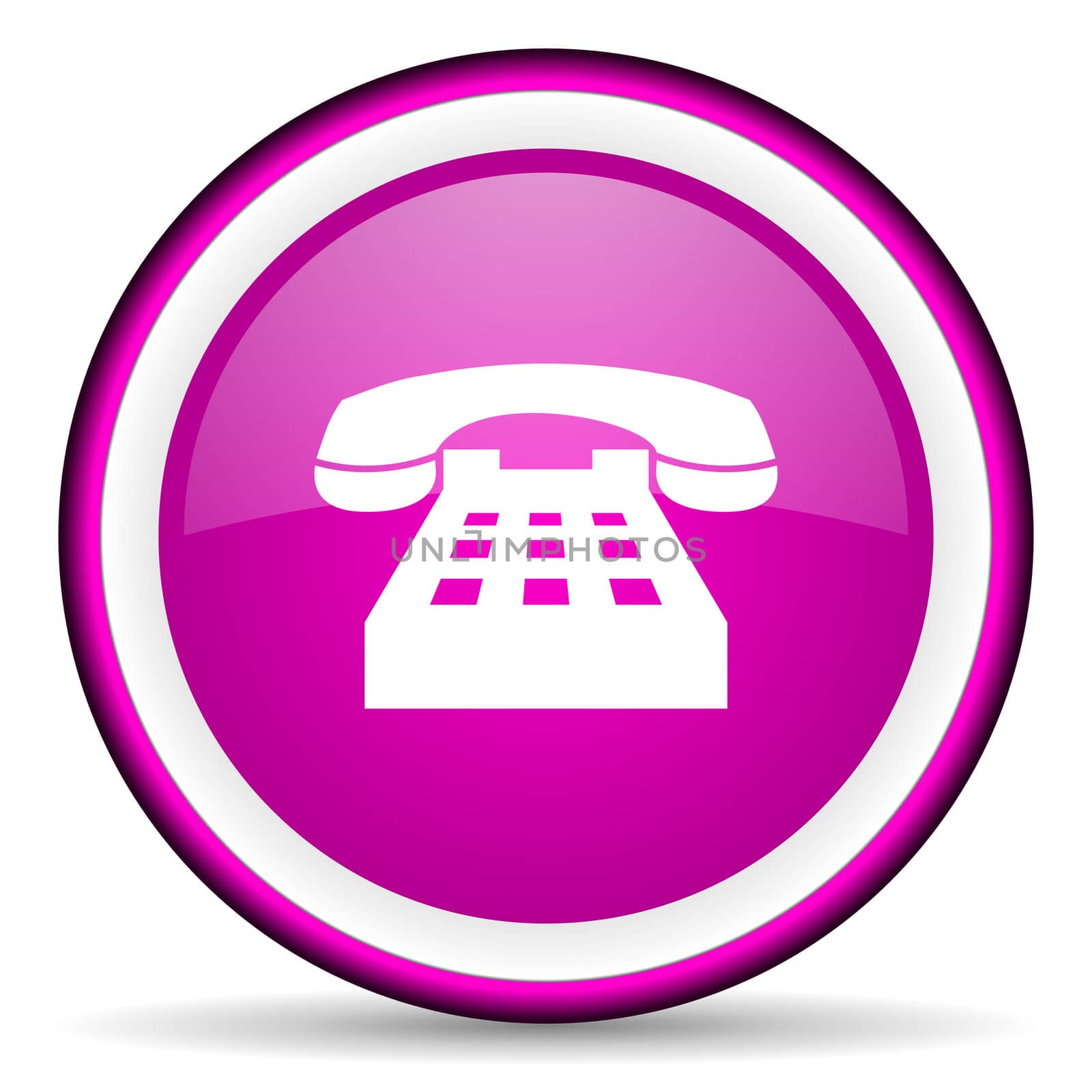 phone violet glossy icon on white background