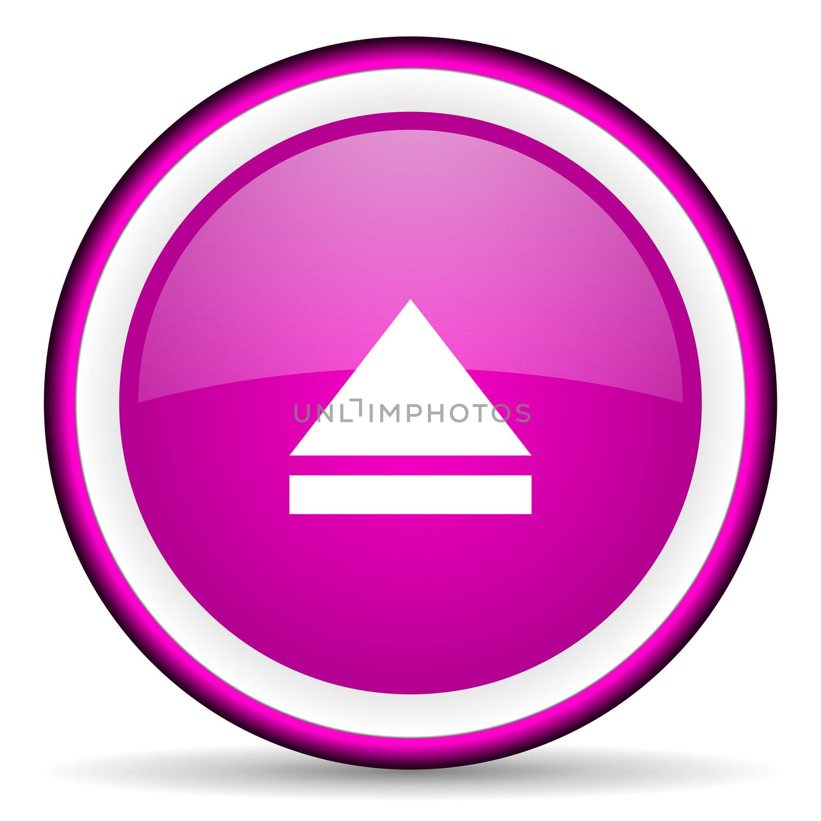 eject violet glossy icon on white background