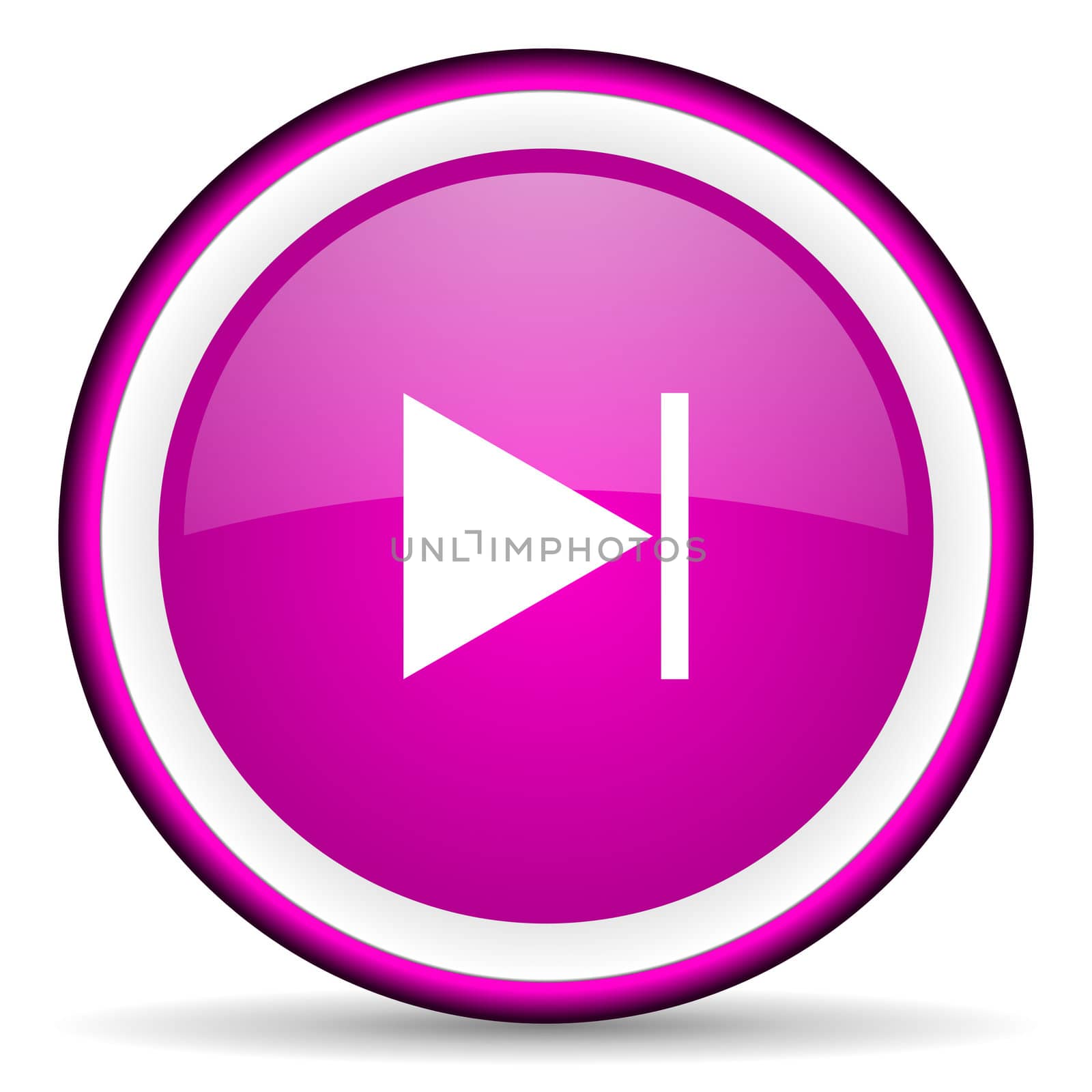 next violet glossy icon on white background