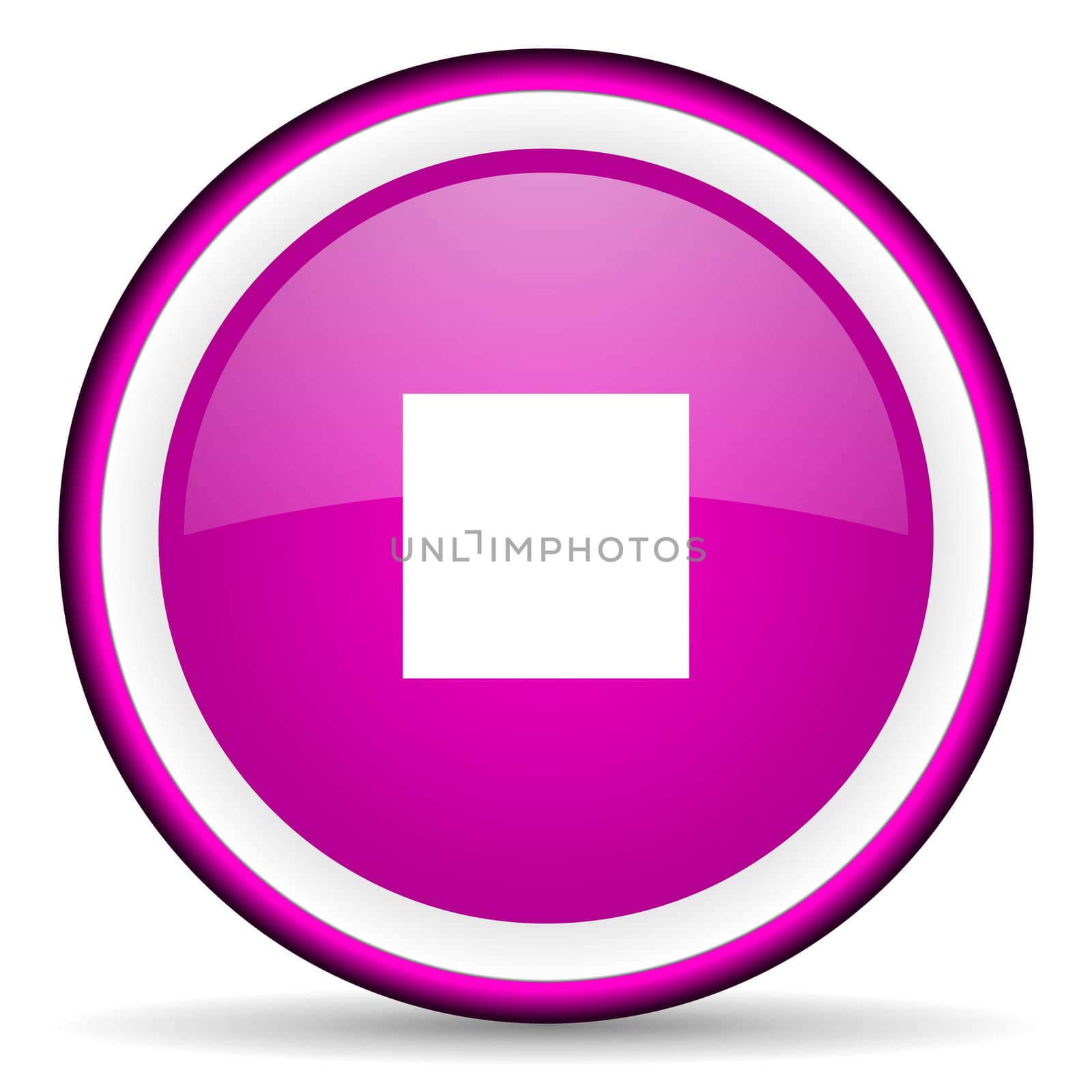 stop violet glossy icon on white background