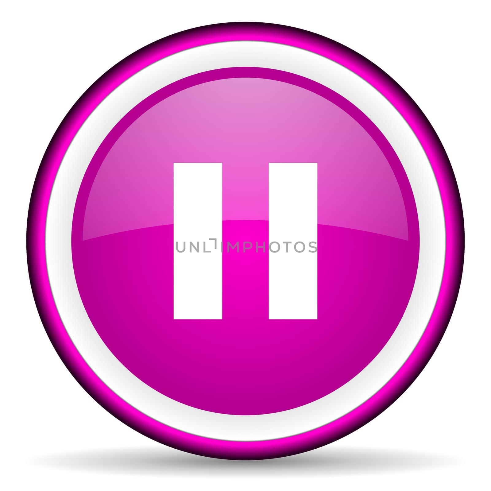 pause violet glossy icon on white background