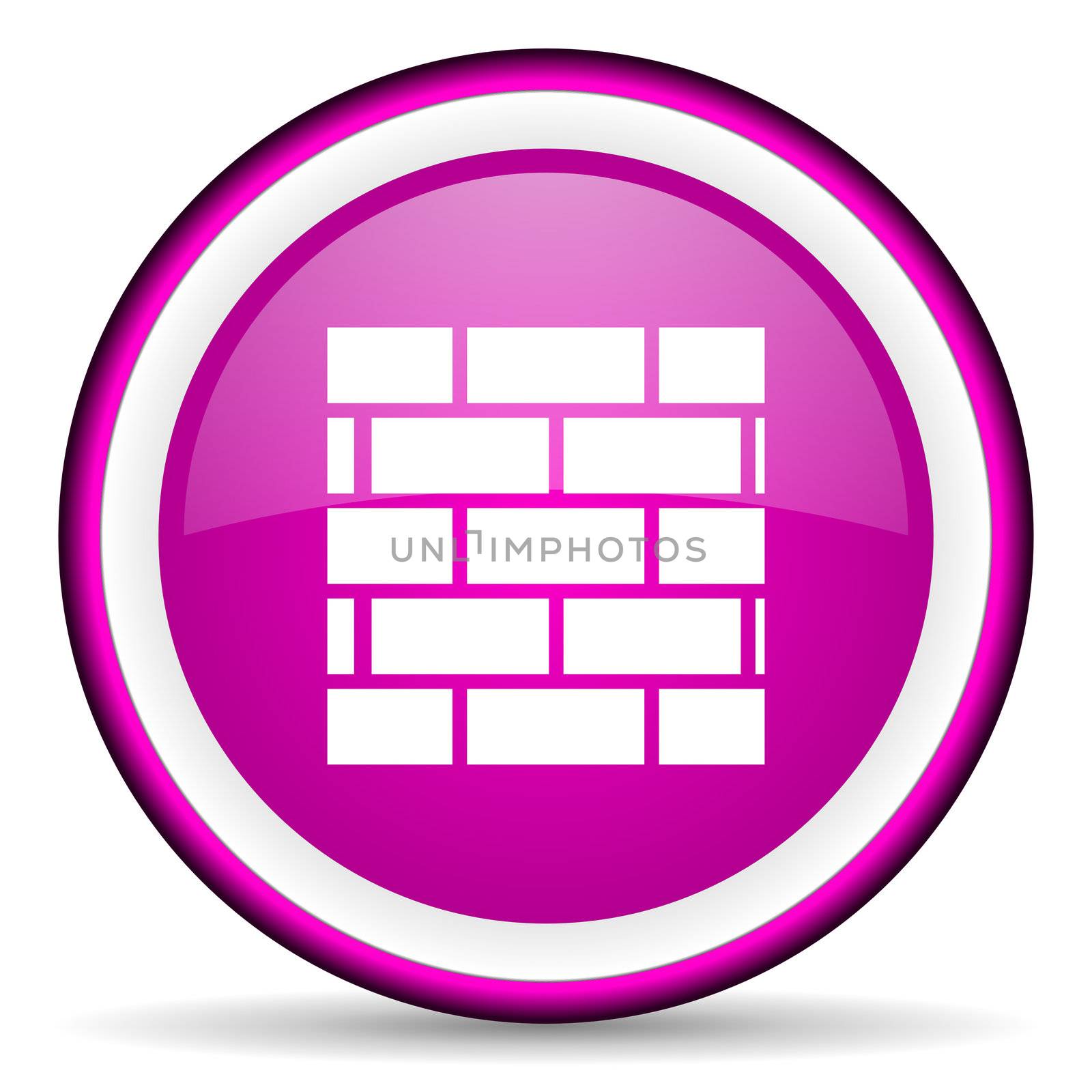 firewall violet glossy icon on white background