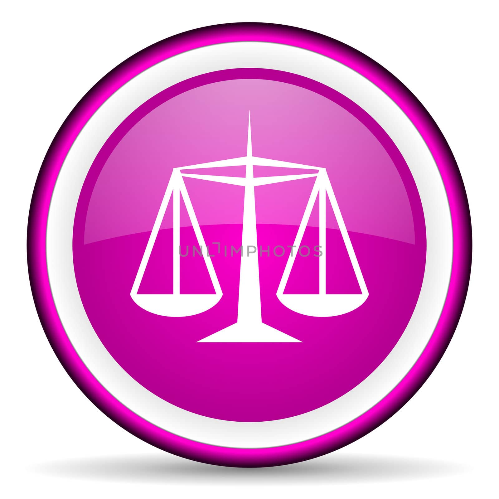justice violet glossy icon on white background