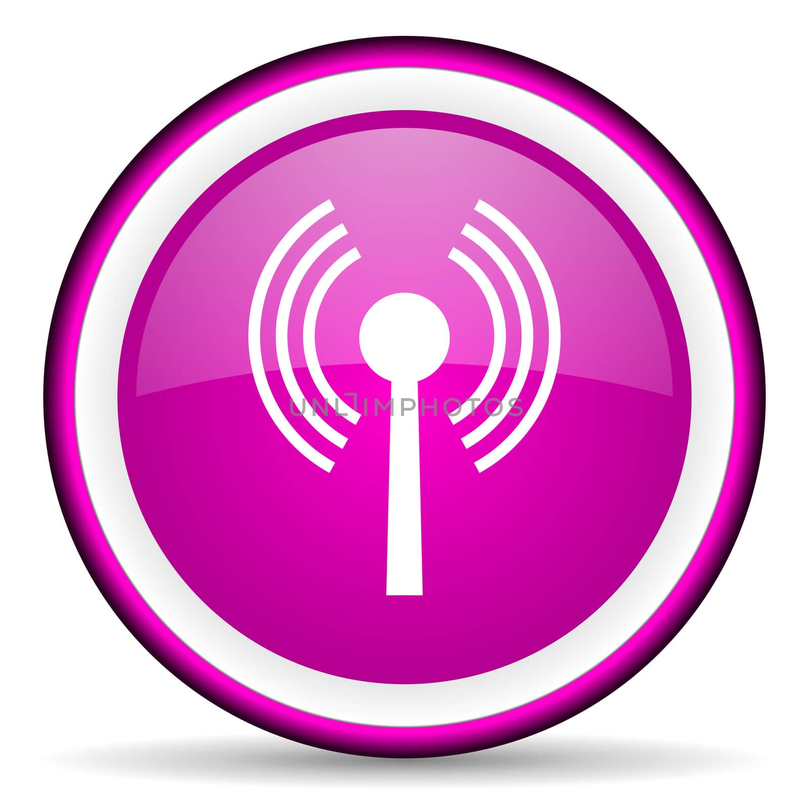 wifi violet glossy icon on white background