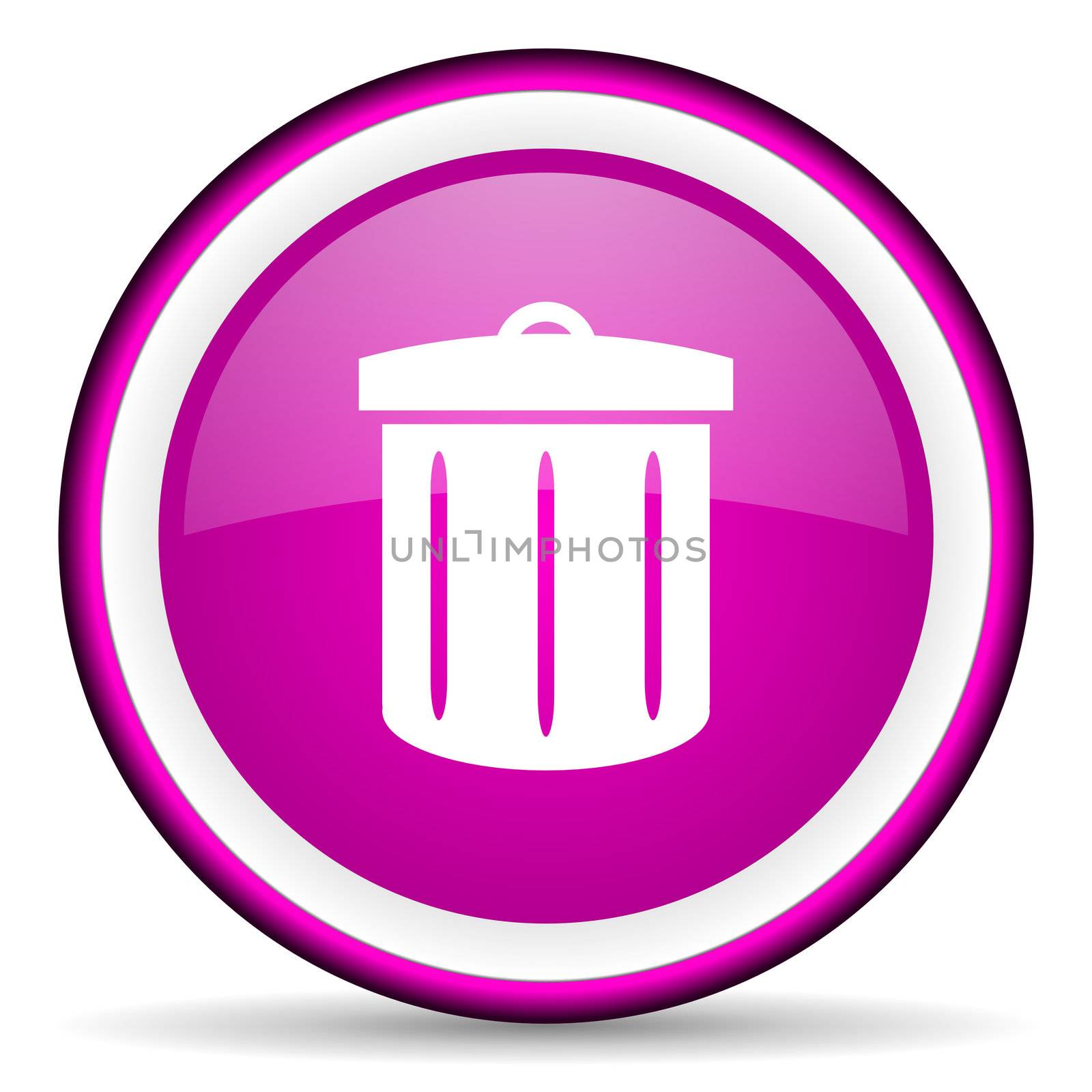 recycle violet glossy icon on white background