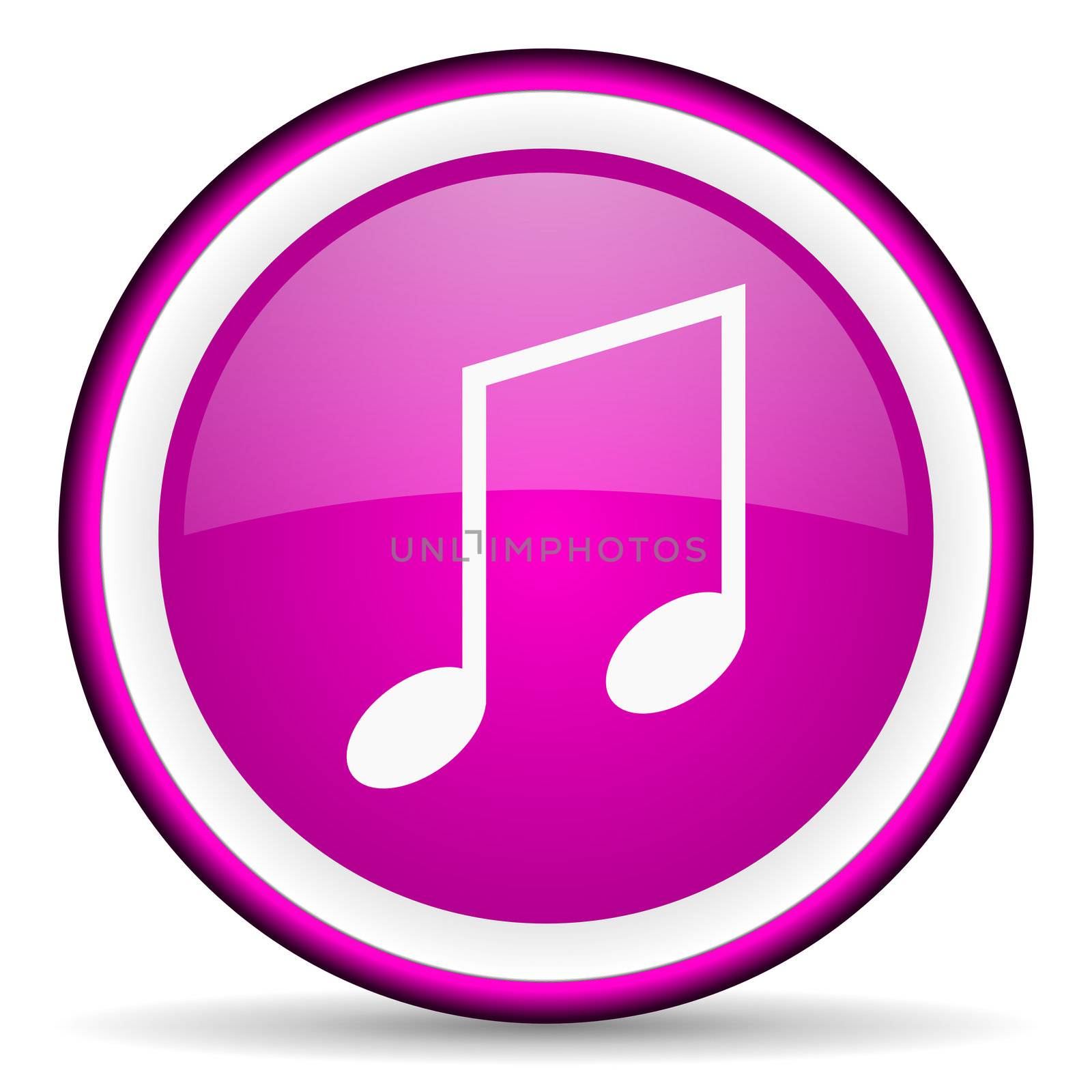 music violet glossy icon on white background