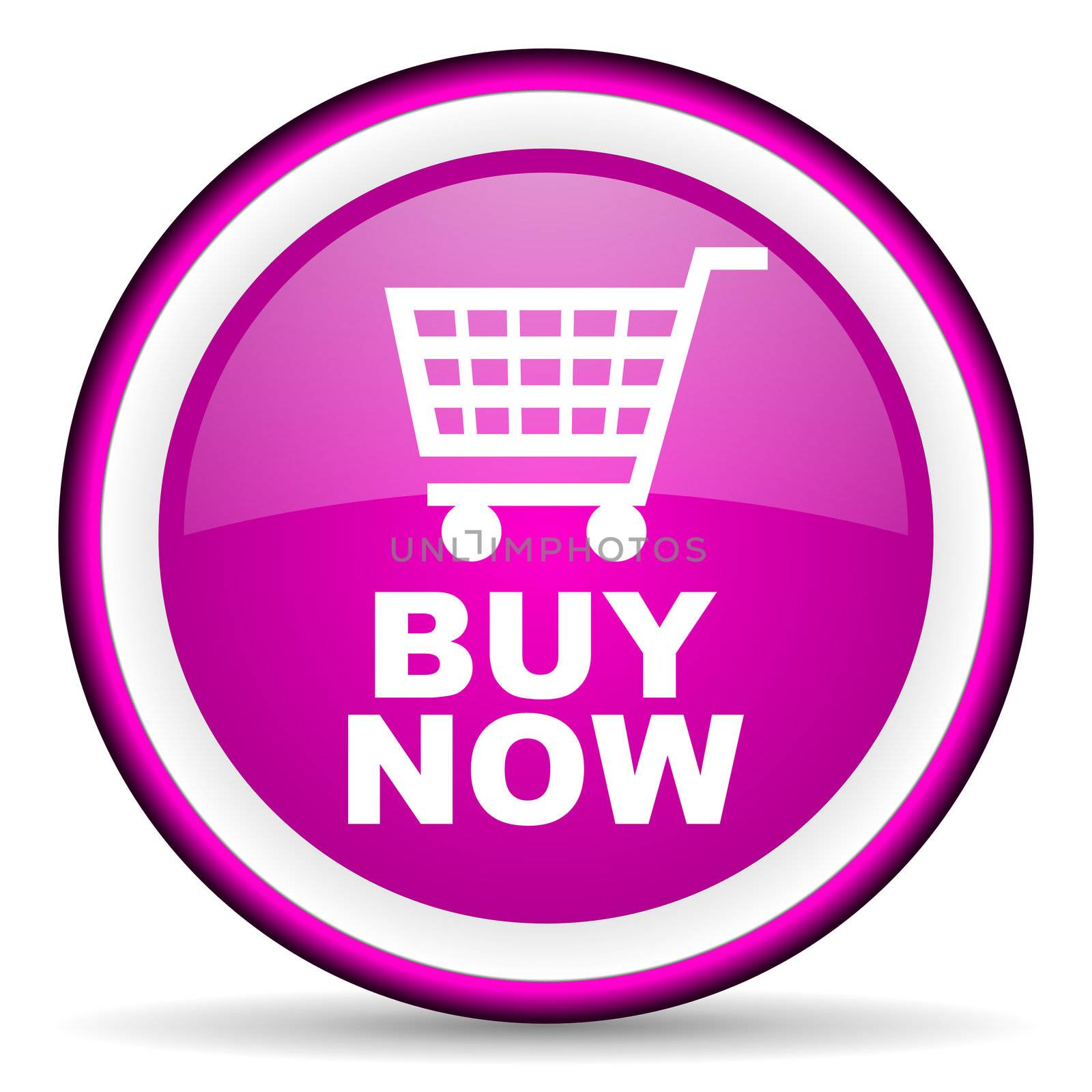 buy now violet glossy icon on white background