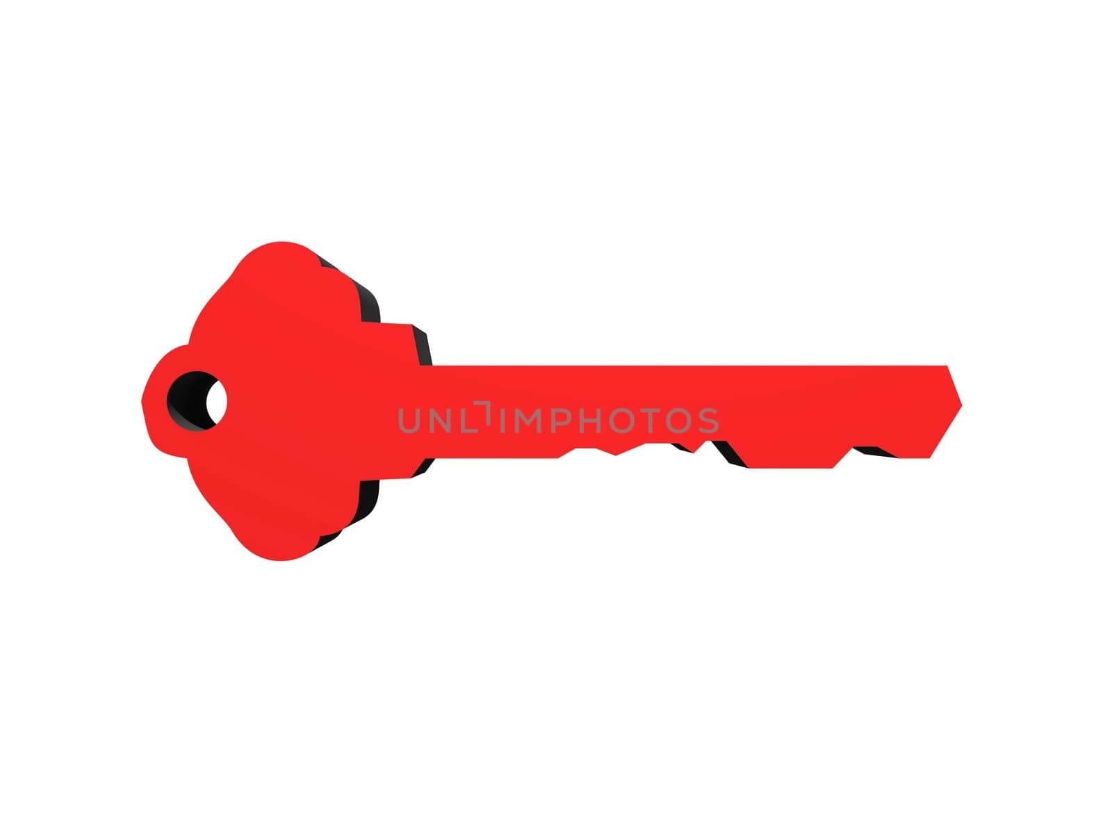 3D keys isolated against a white background