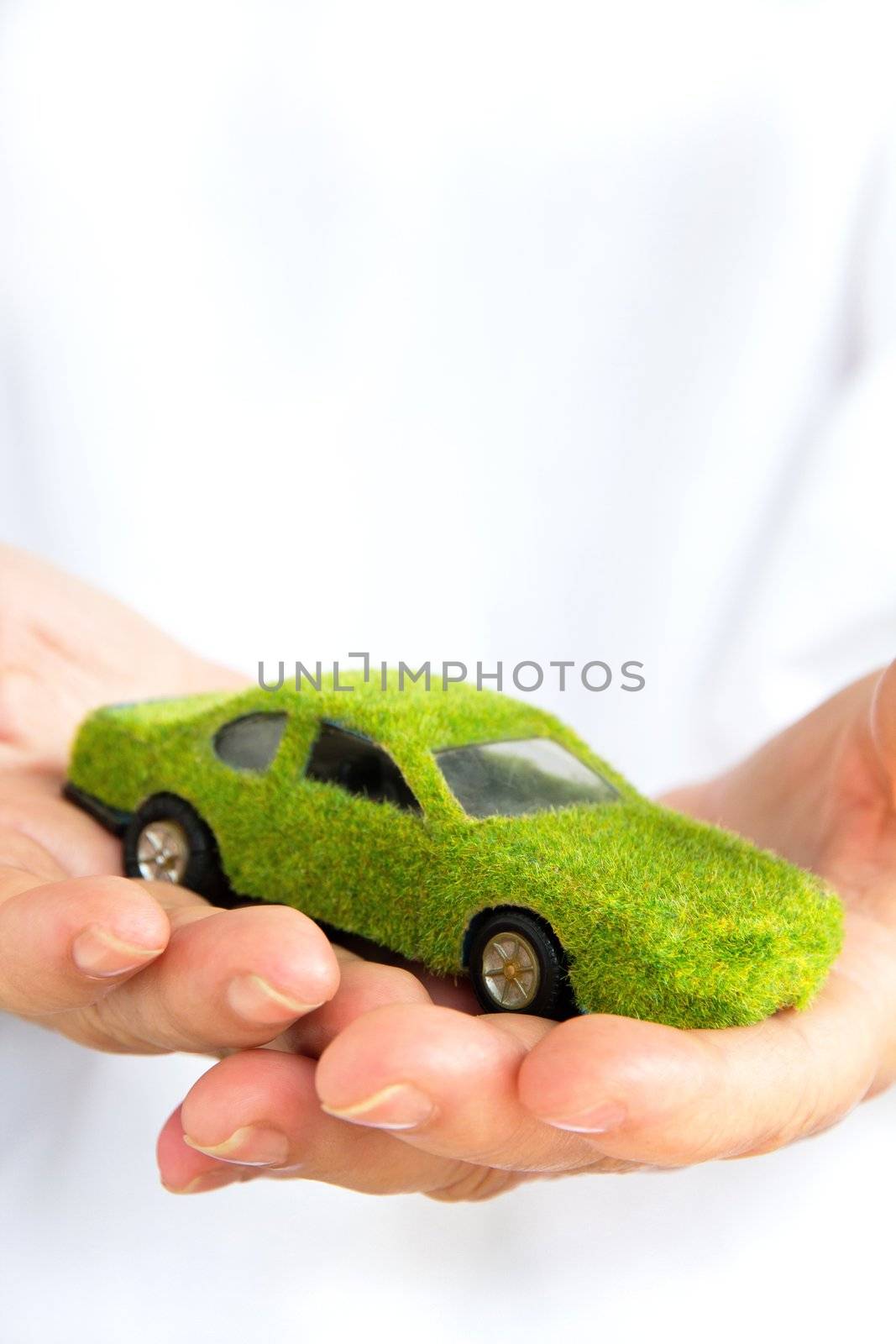 Hand Holding Eco car icon