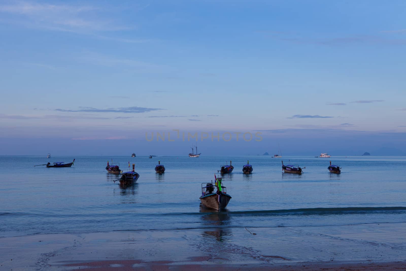 boats on the sea by witthaya