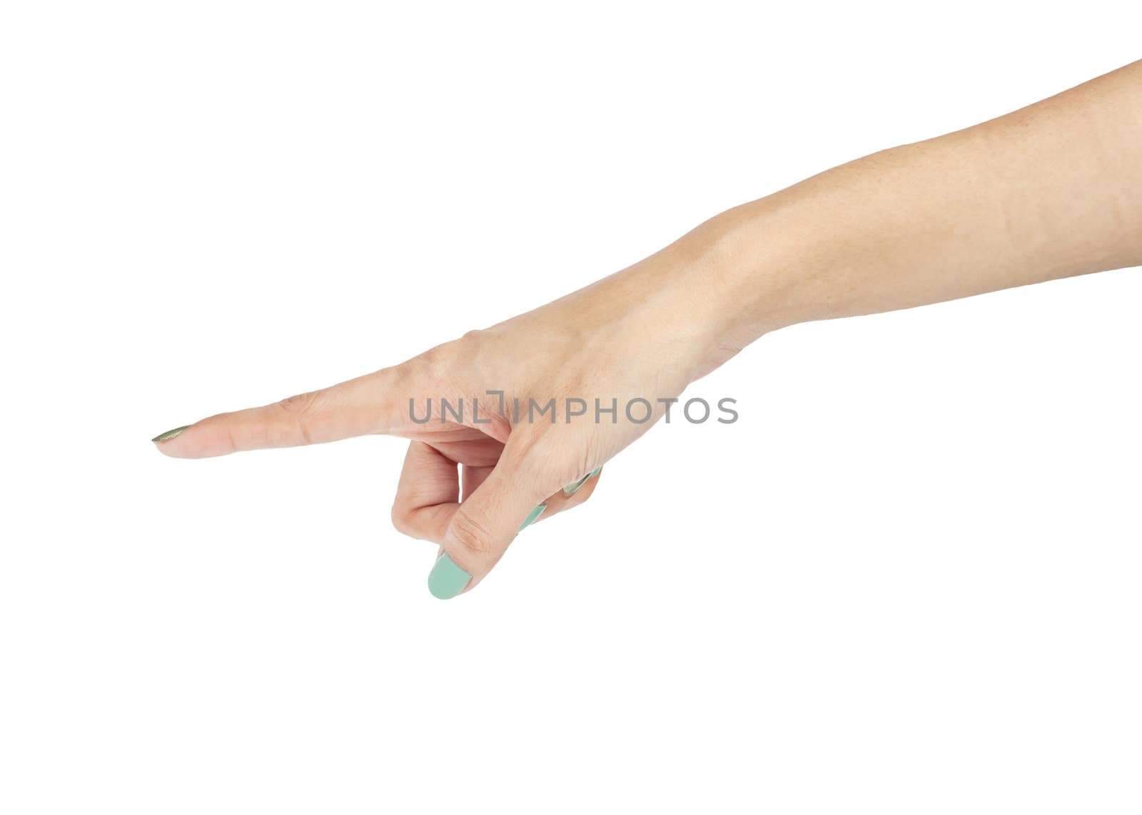 woman hand pressing