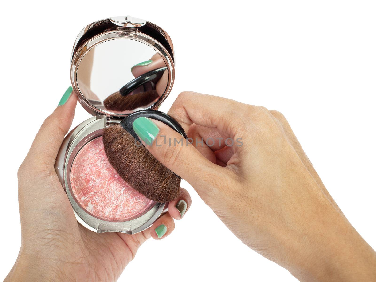 Cosmetic brush and hand