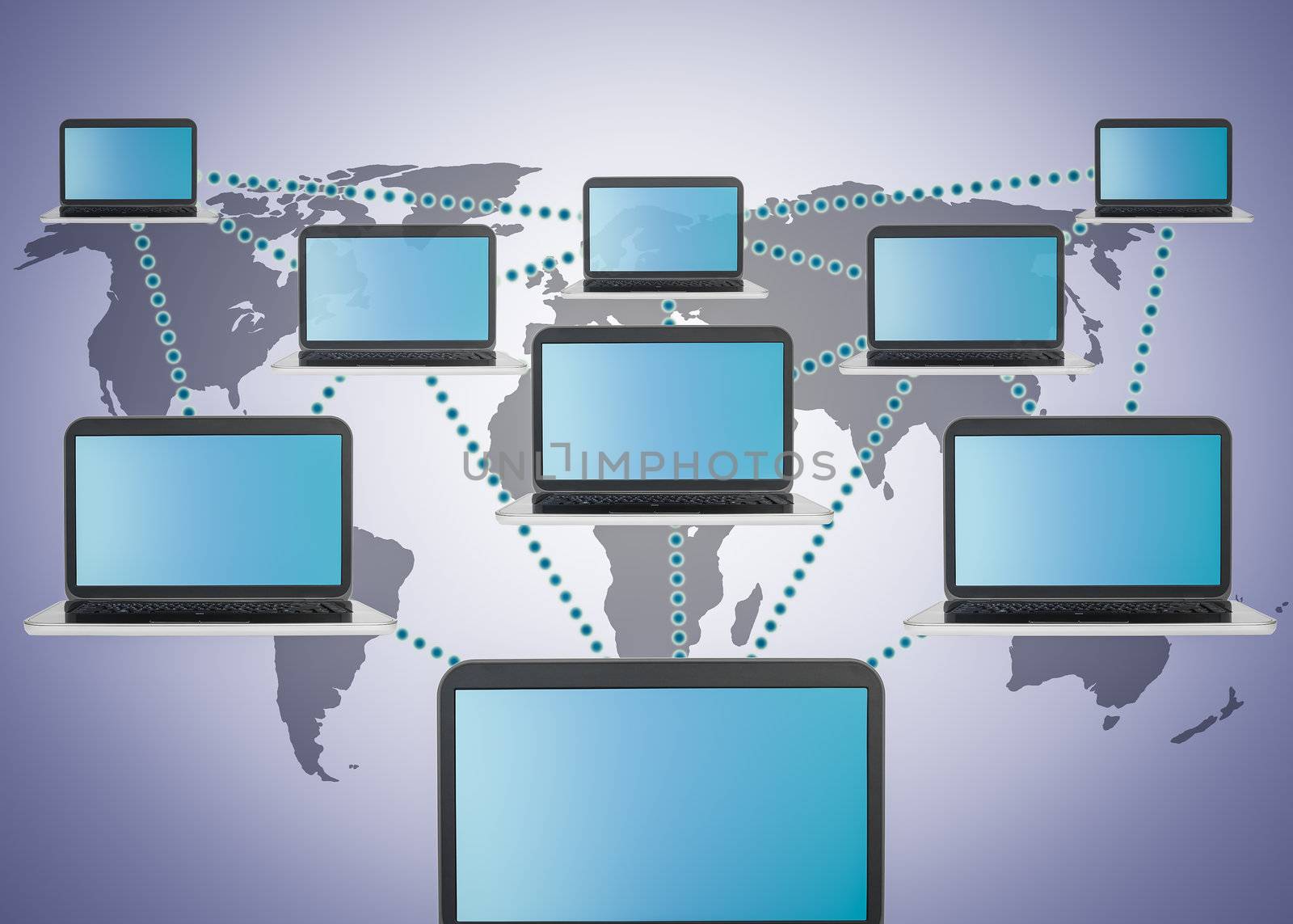 social media marketing and laptop network