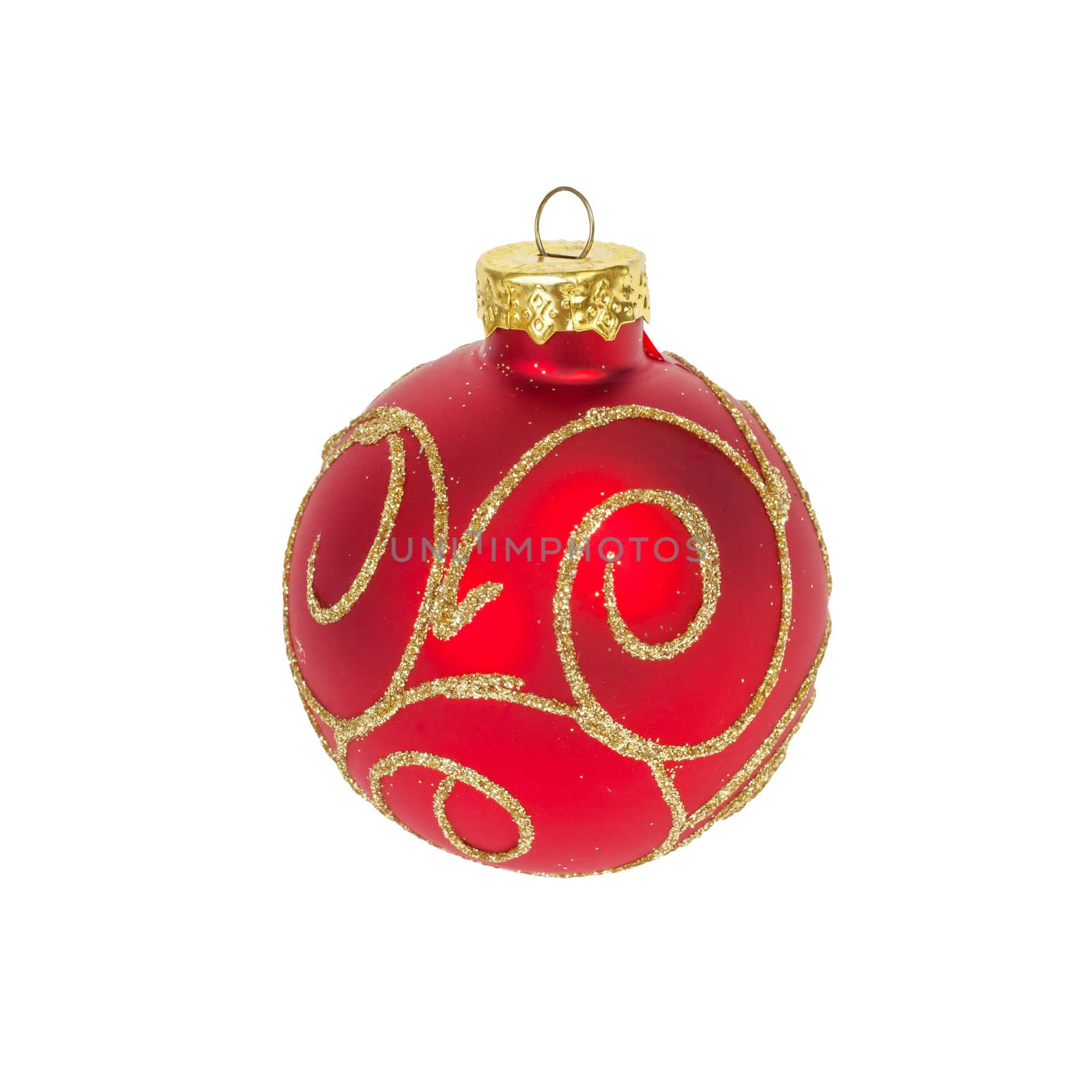 Christmas ball isolated on white background, red color by FrameAngel