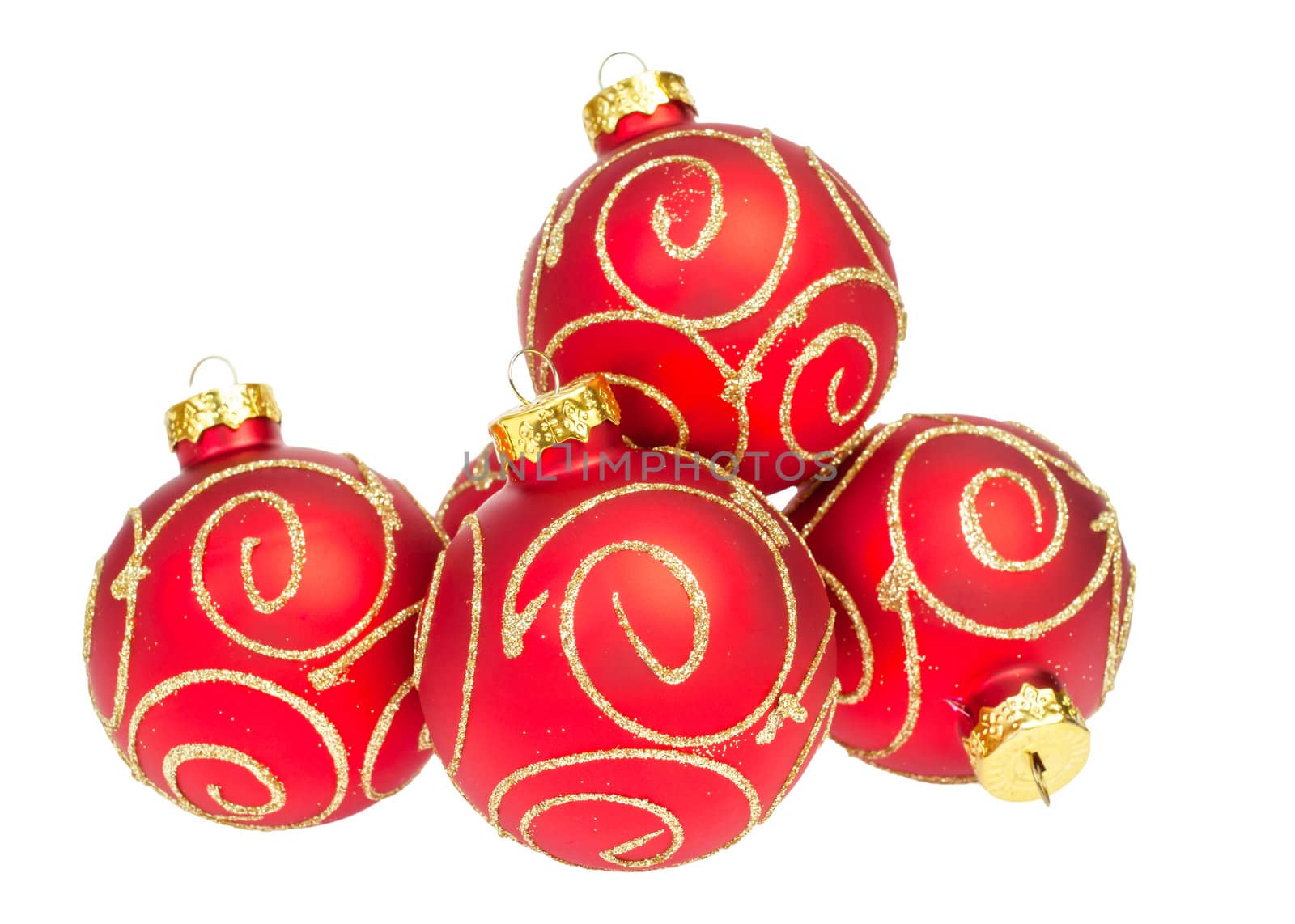 Christmas ball isolated on white background, red color
