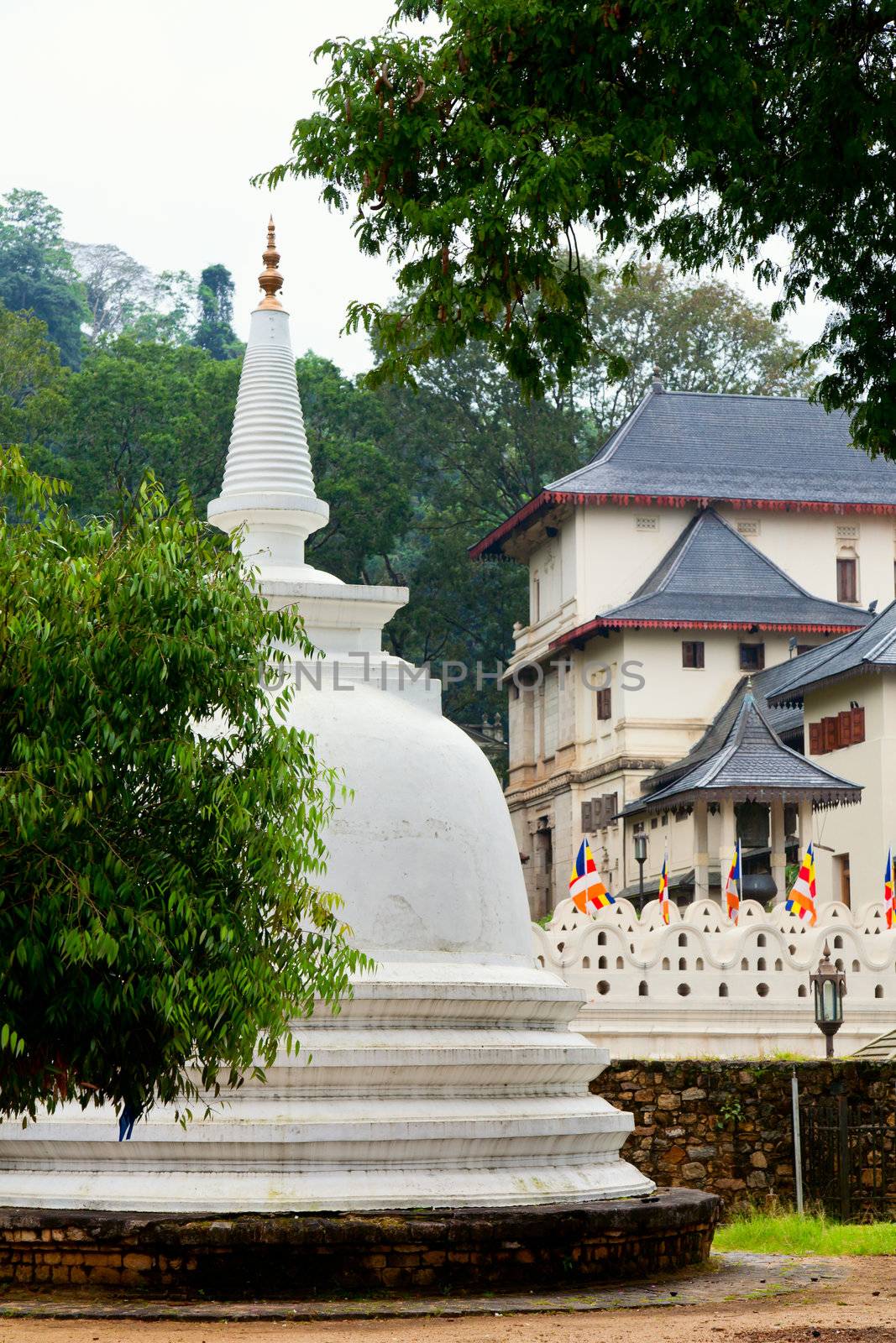 White Stupa in the Royal Palace of Kandy in Kandy, Sri Lanka