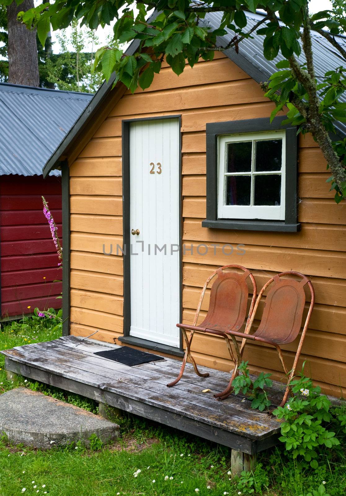 Old cute camping wooden house