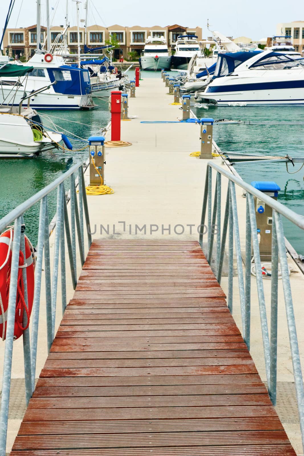 Pier with moored yachts
