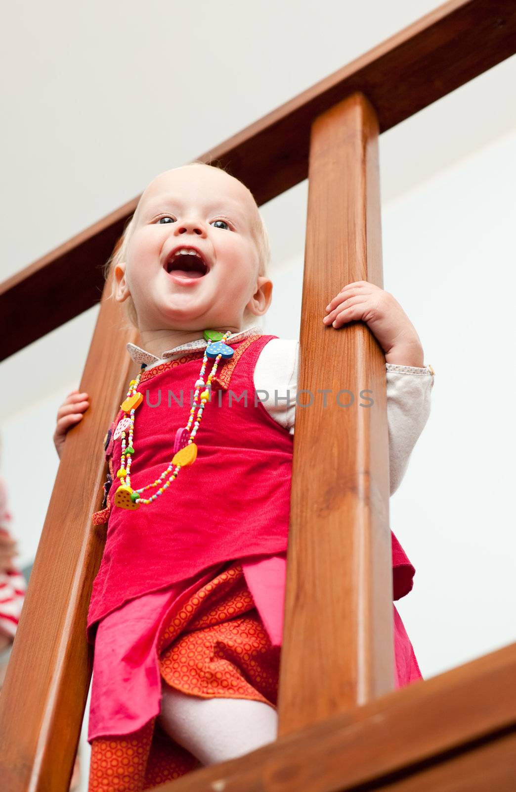 Toddler on staircase by naumoid