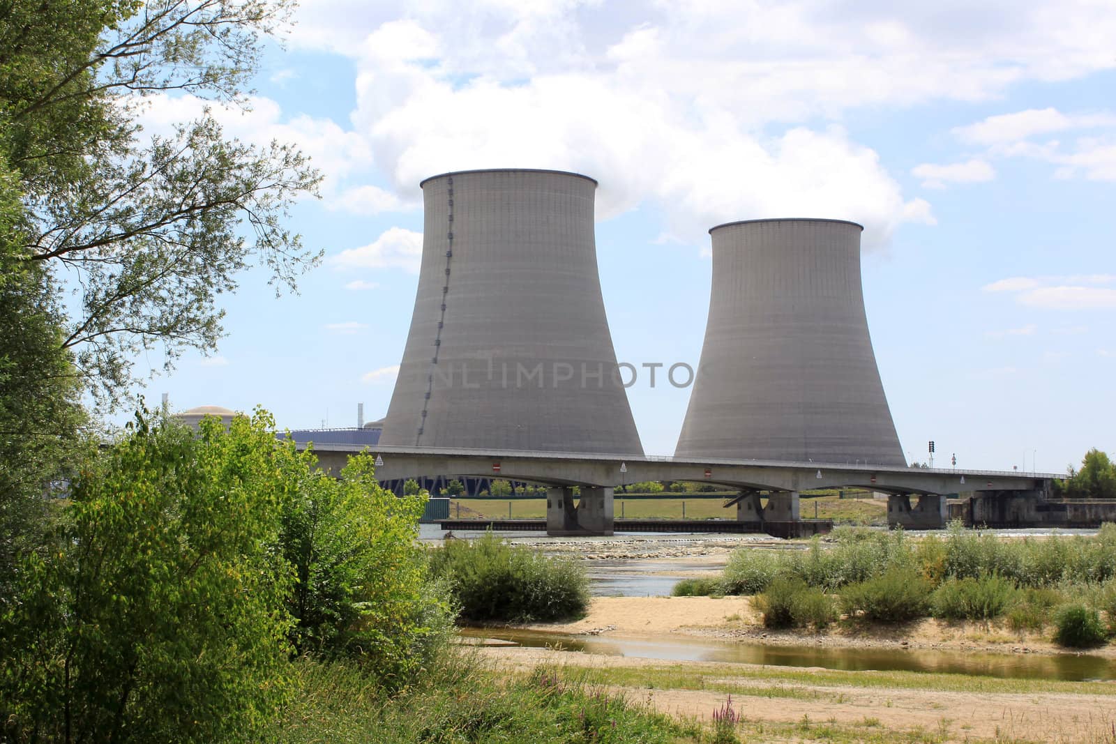 nuclear power plant in operation for production of electrical energy