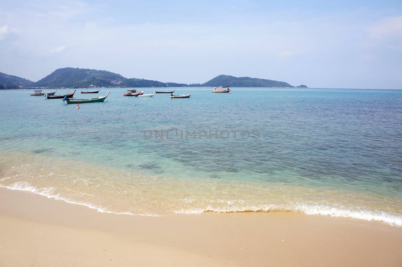 Long Tail boat at tropical beach