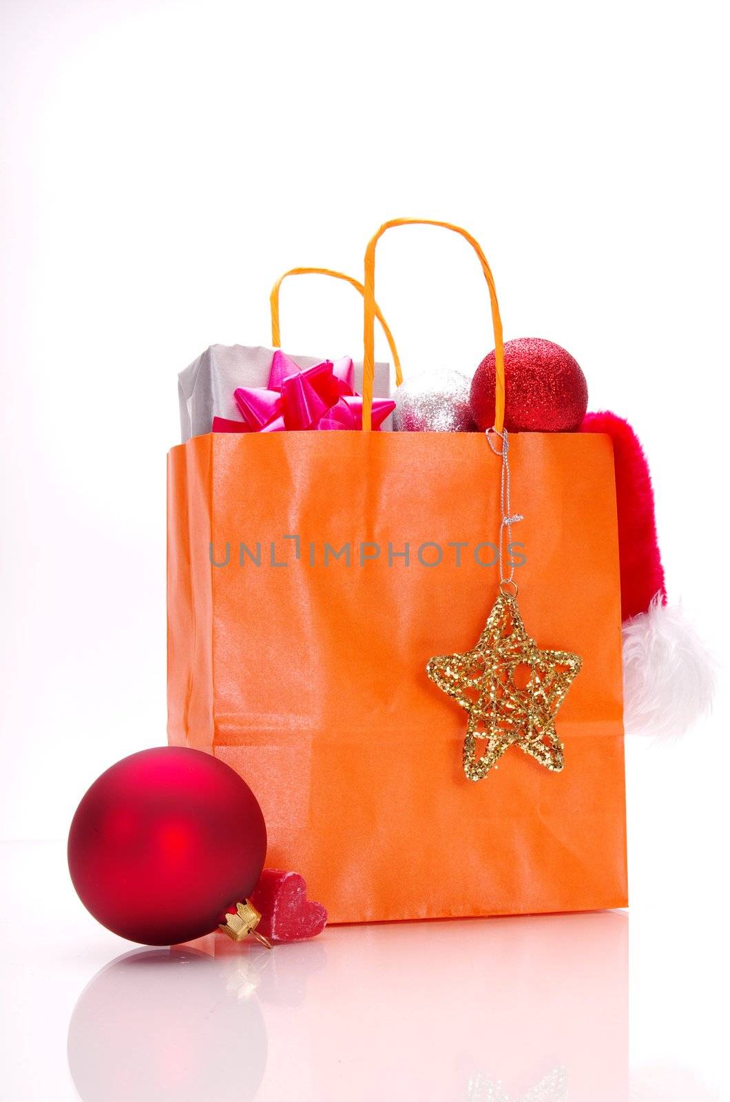 Christmas xmas shopping isolated on white background