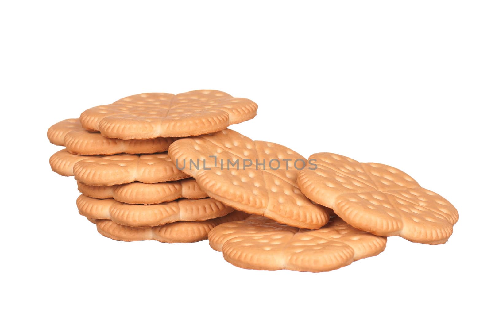 Close up delicious cookie isolated on white background