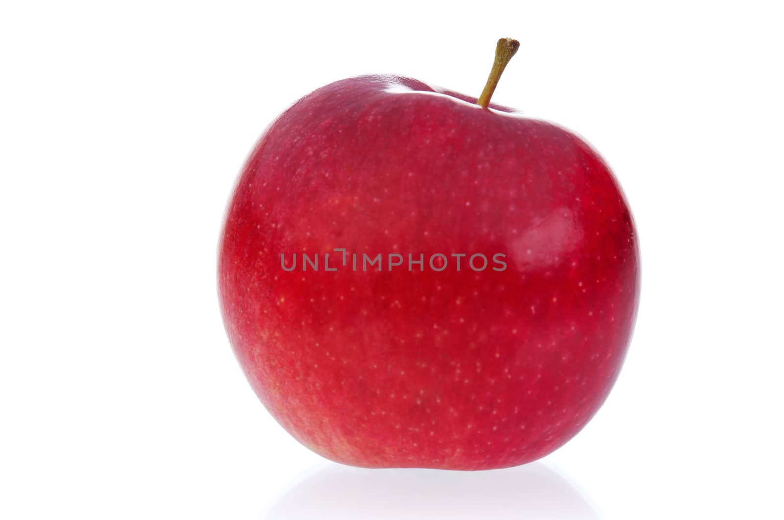 Fresh ripe red apple on white background