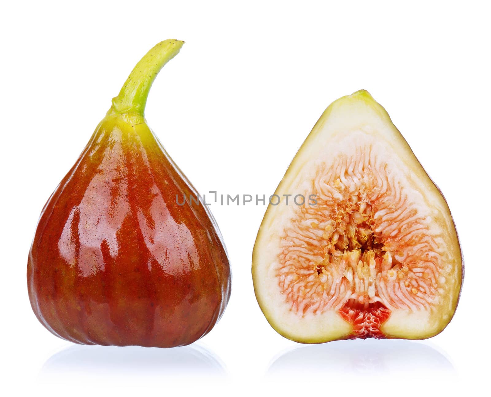 Fresh ripe figs isolated on a white background