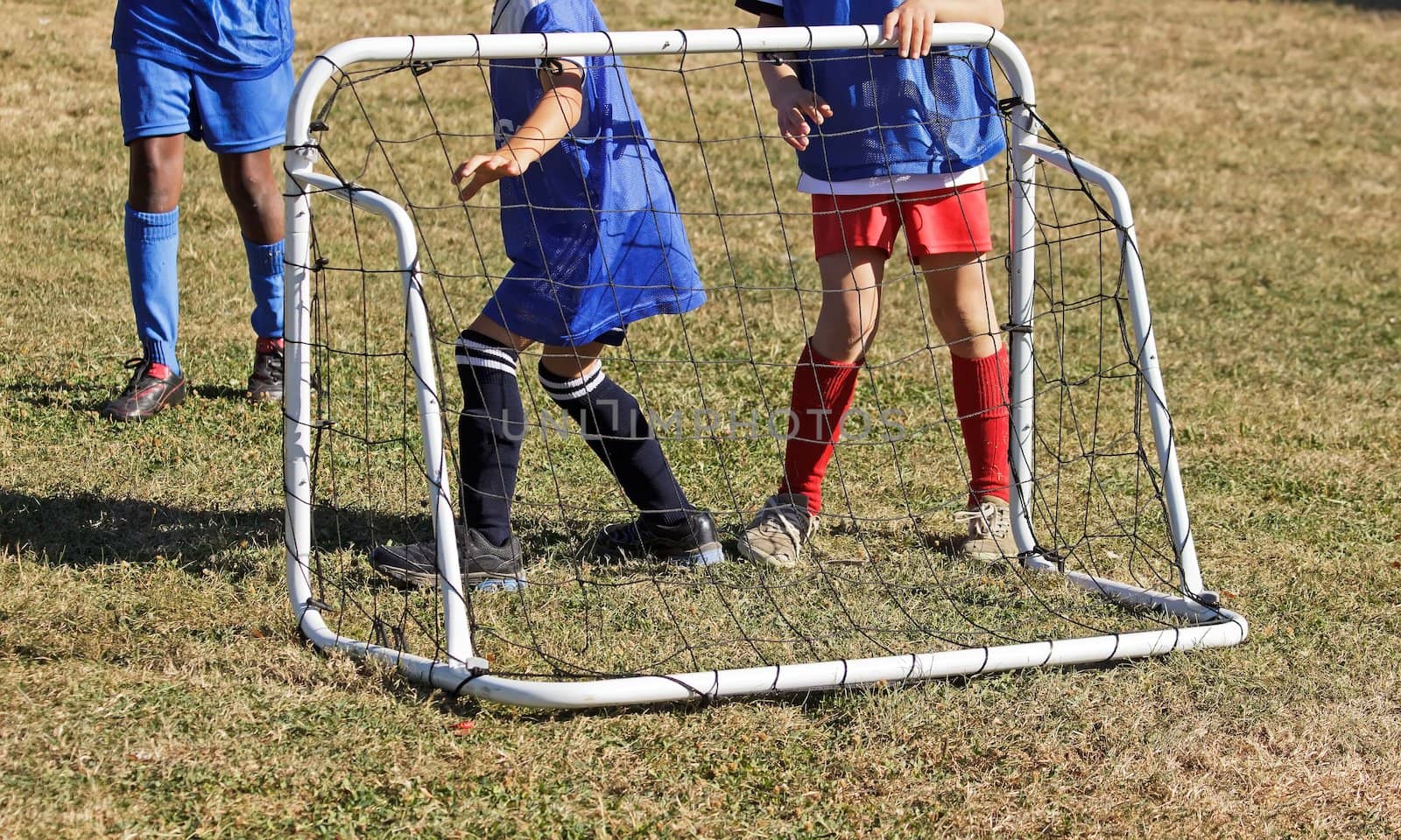 young football players, goalkeepers