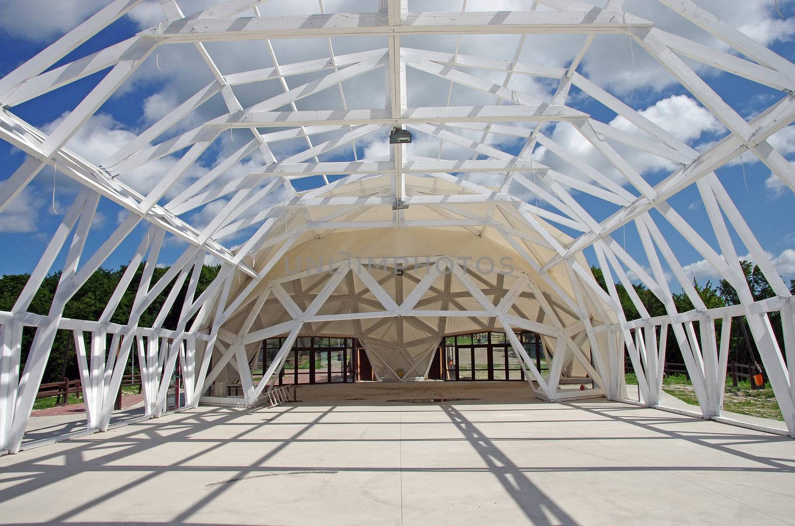 Exhibition tent construction (dome tent) - wood frame