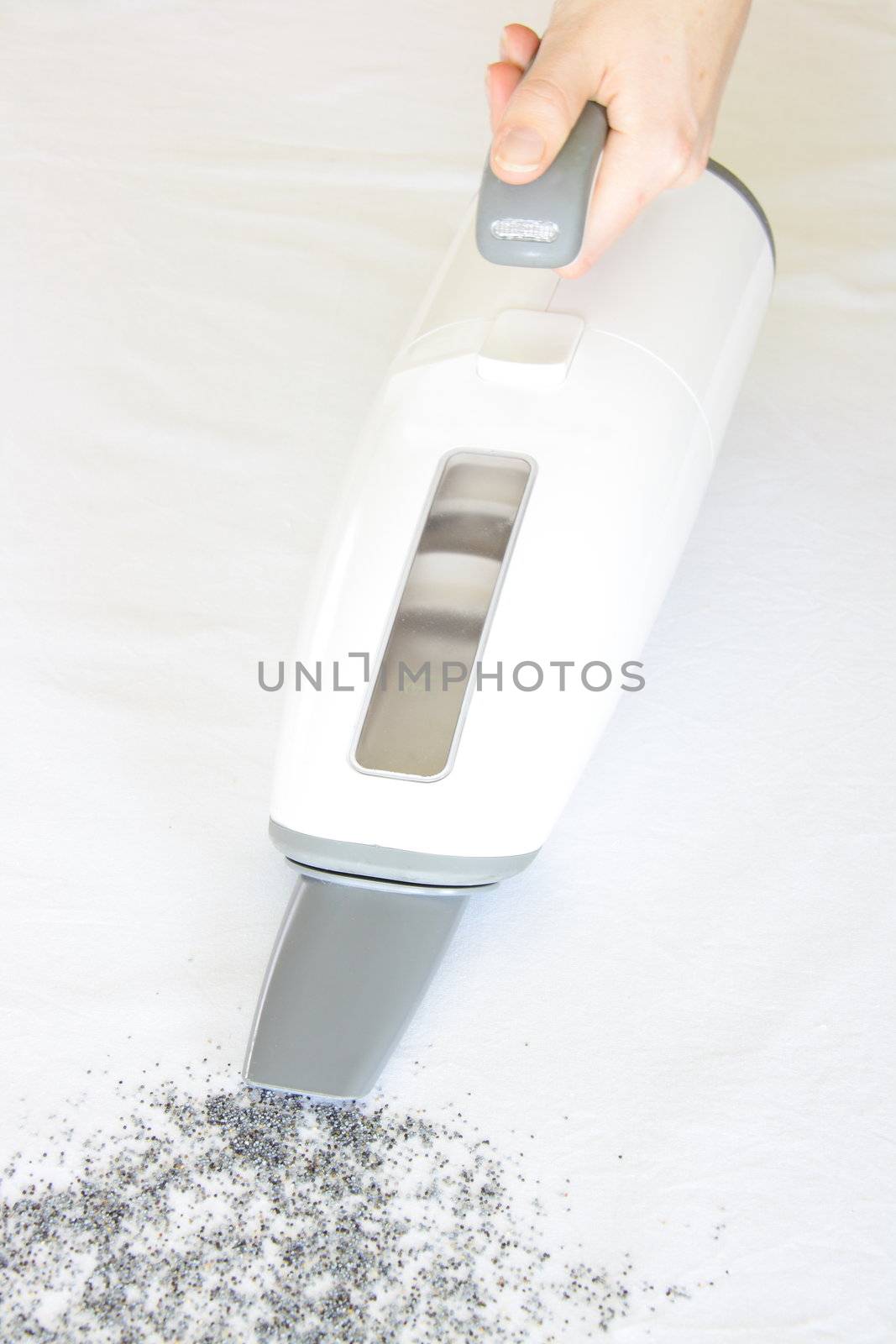 electrical vacuum cleaner on isolated white background 