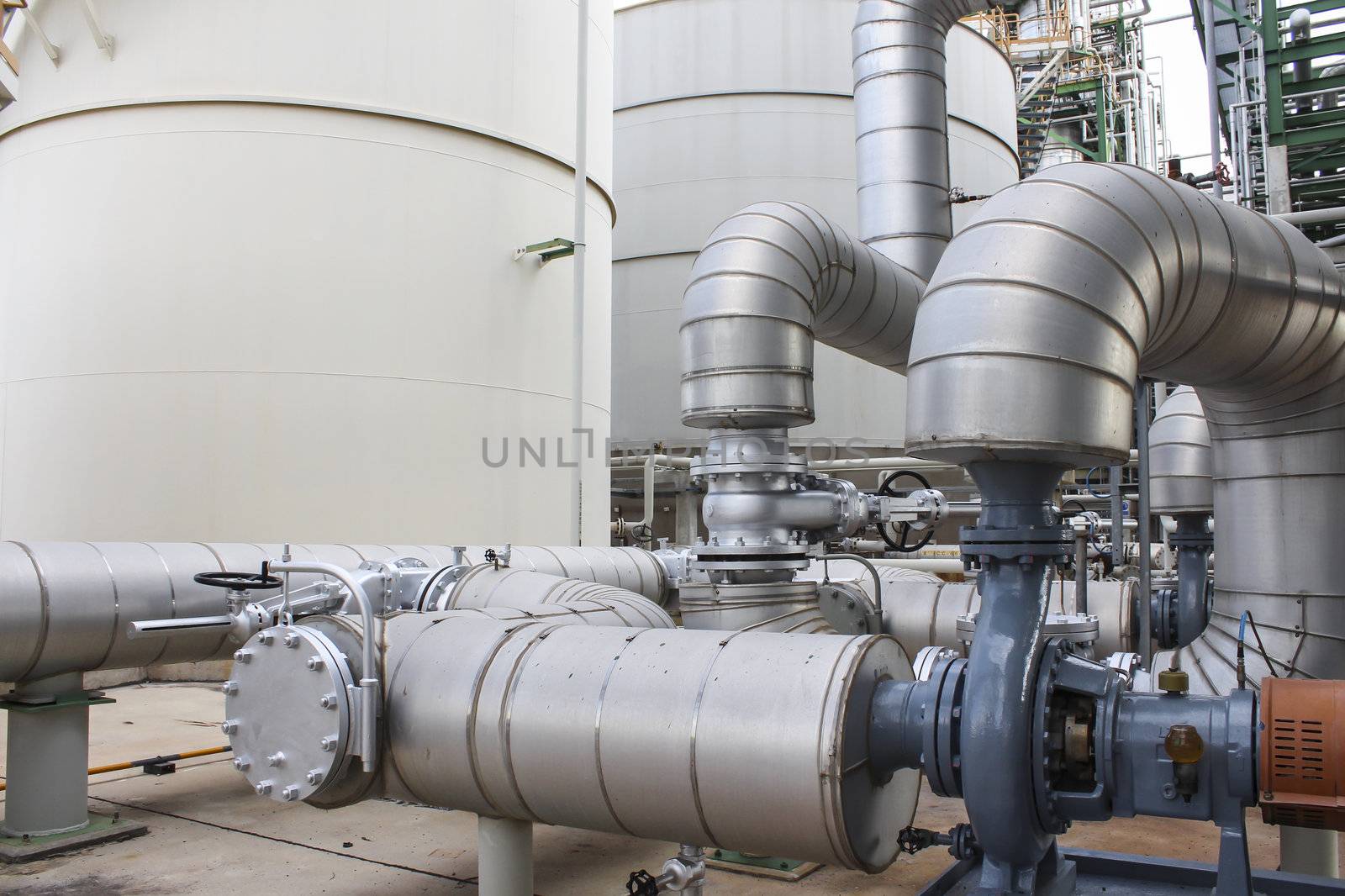 Piping with insulation in industrial plant