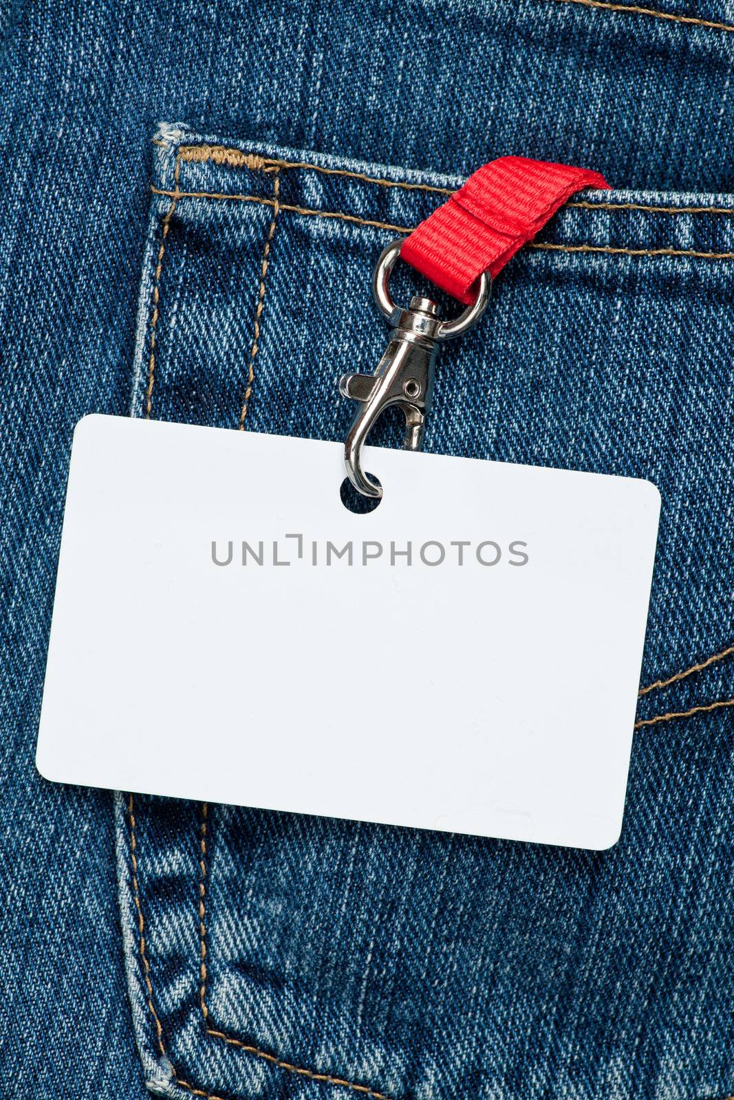 Blank badge in a pocket by naumoid