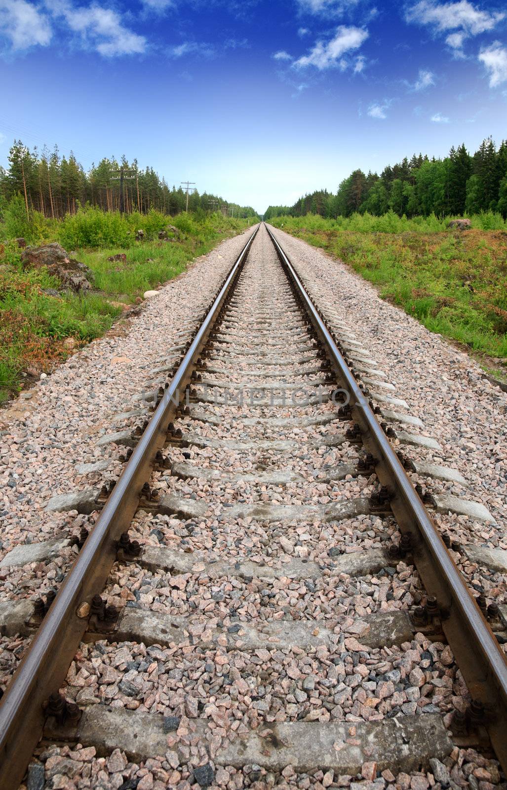 Straight railroad track