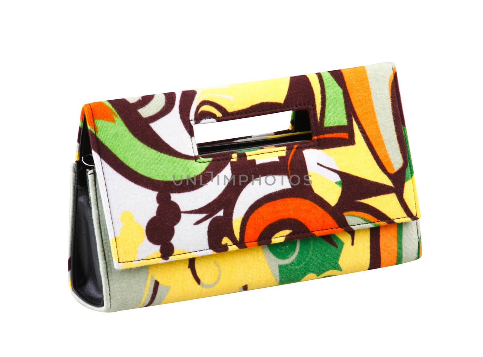 Colorful lady pattern wallet isolates